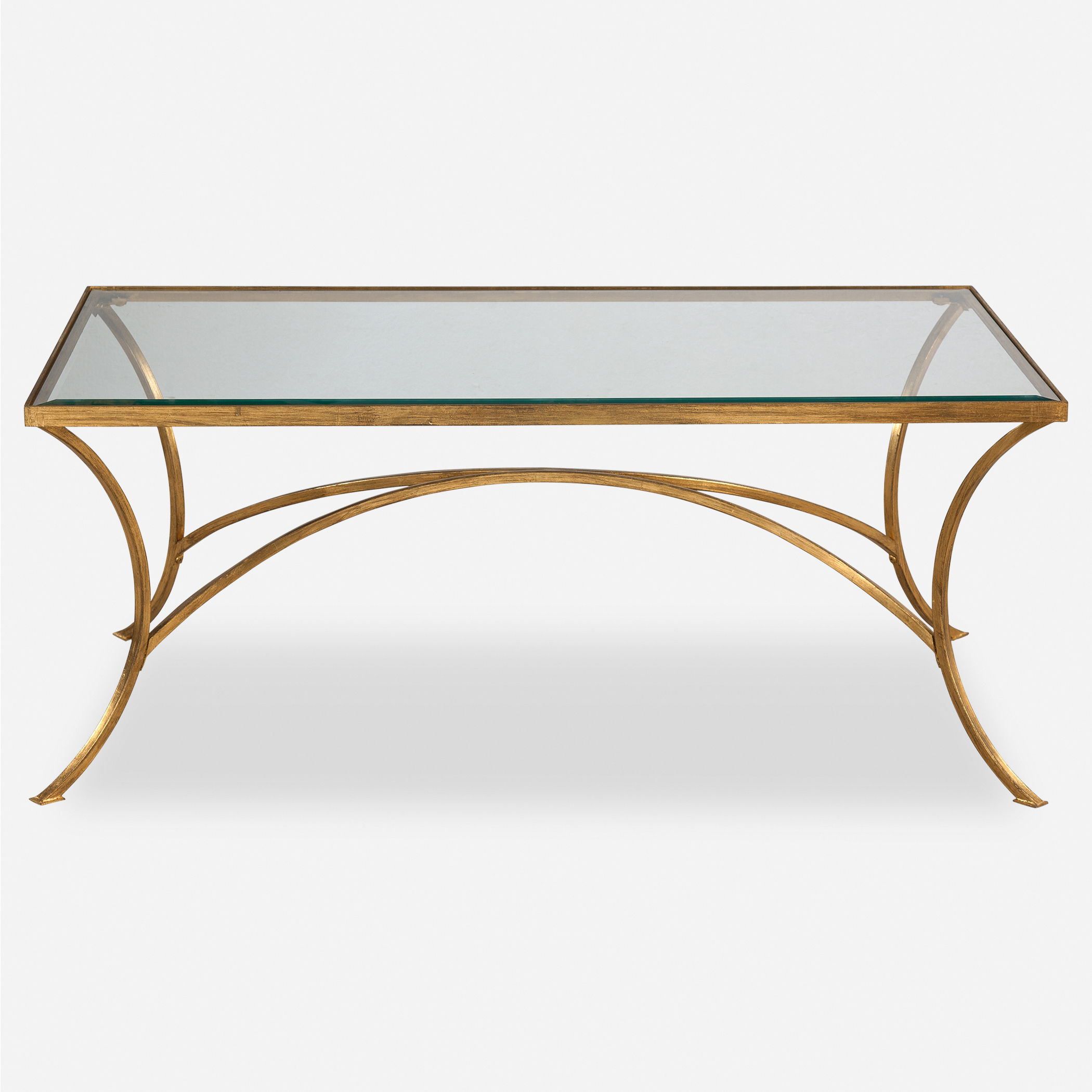 Alayna Gold Coffee Table, Furniture by Uttermost, 48.12" width x 19.75" height x 24.12" depth View 1