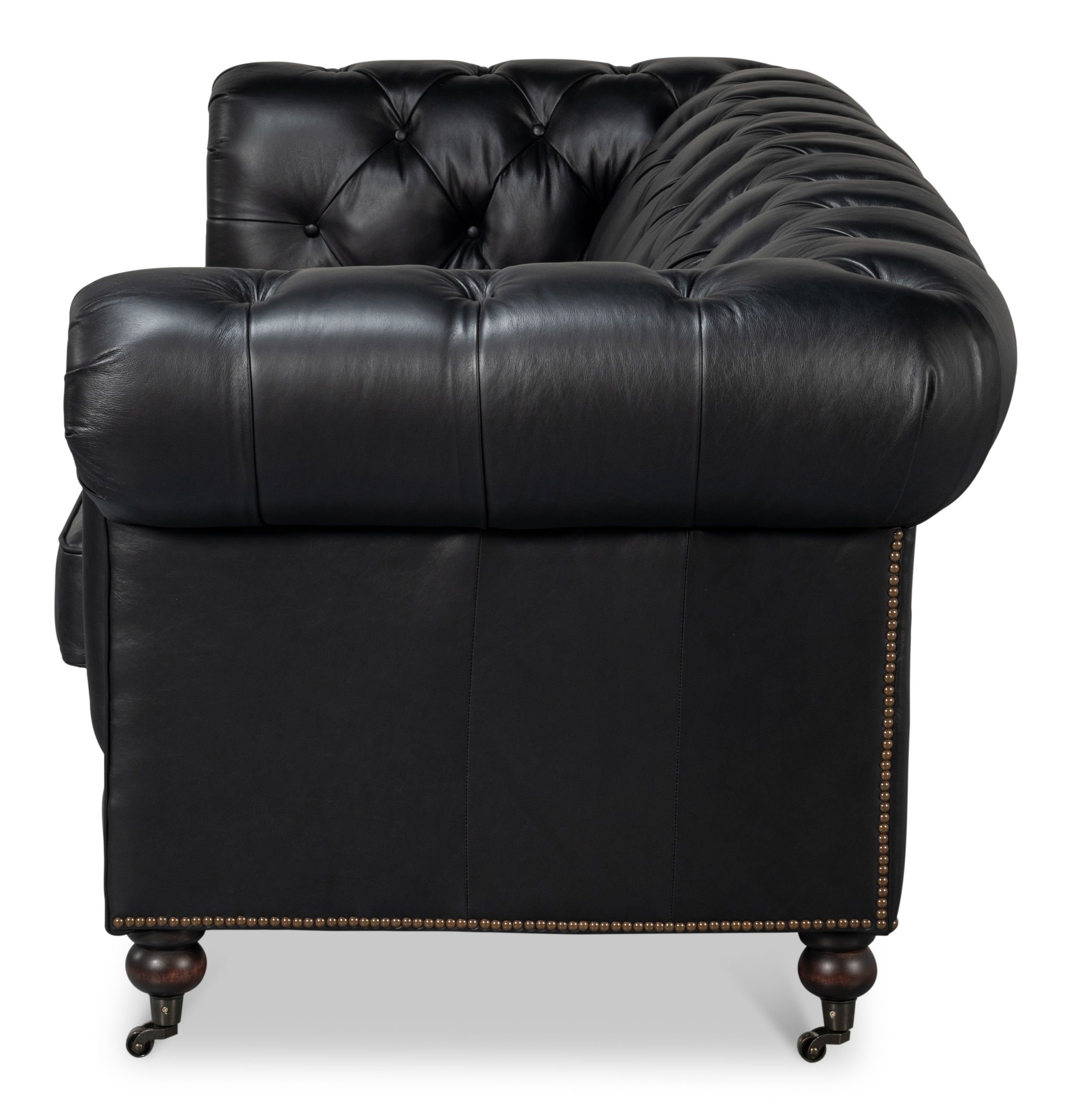 Castered Chesterfield Sofa,Onyx Black large image 