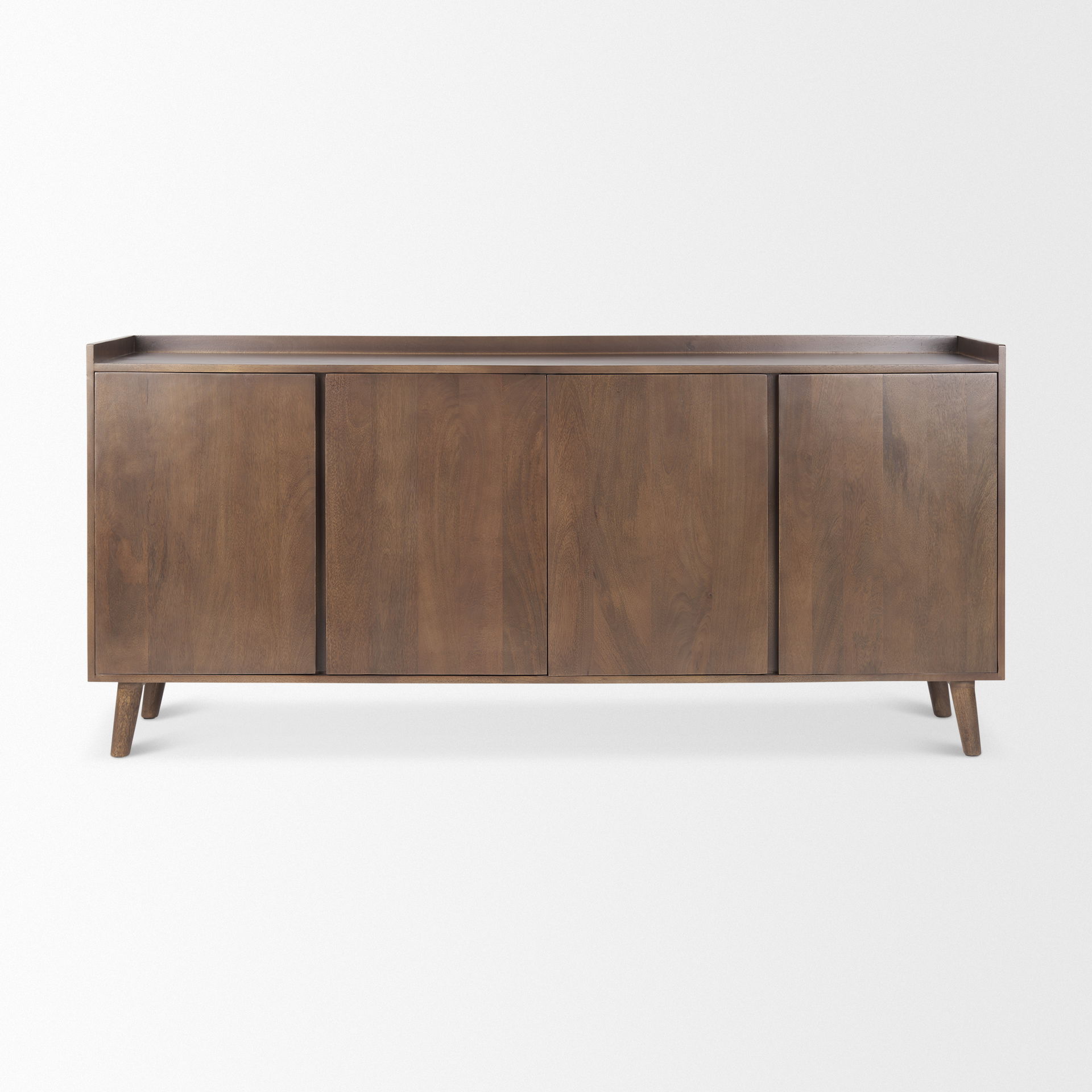 Lillie Medium Brown Wood 4 Door Tray Top Sideboard, Sideboards & Buffet by Mercana, 70.75" length x 16" width x 32" height View 4
