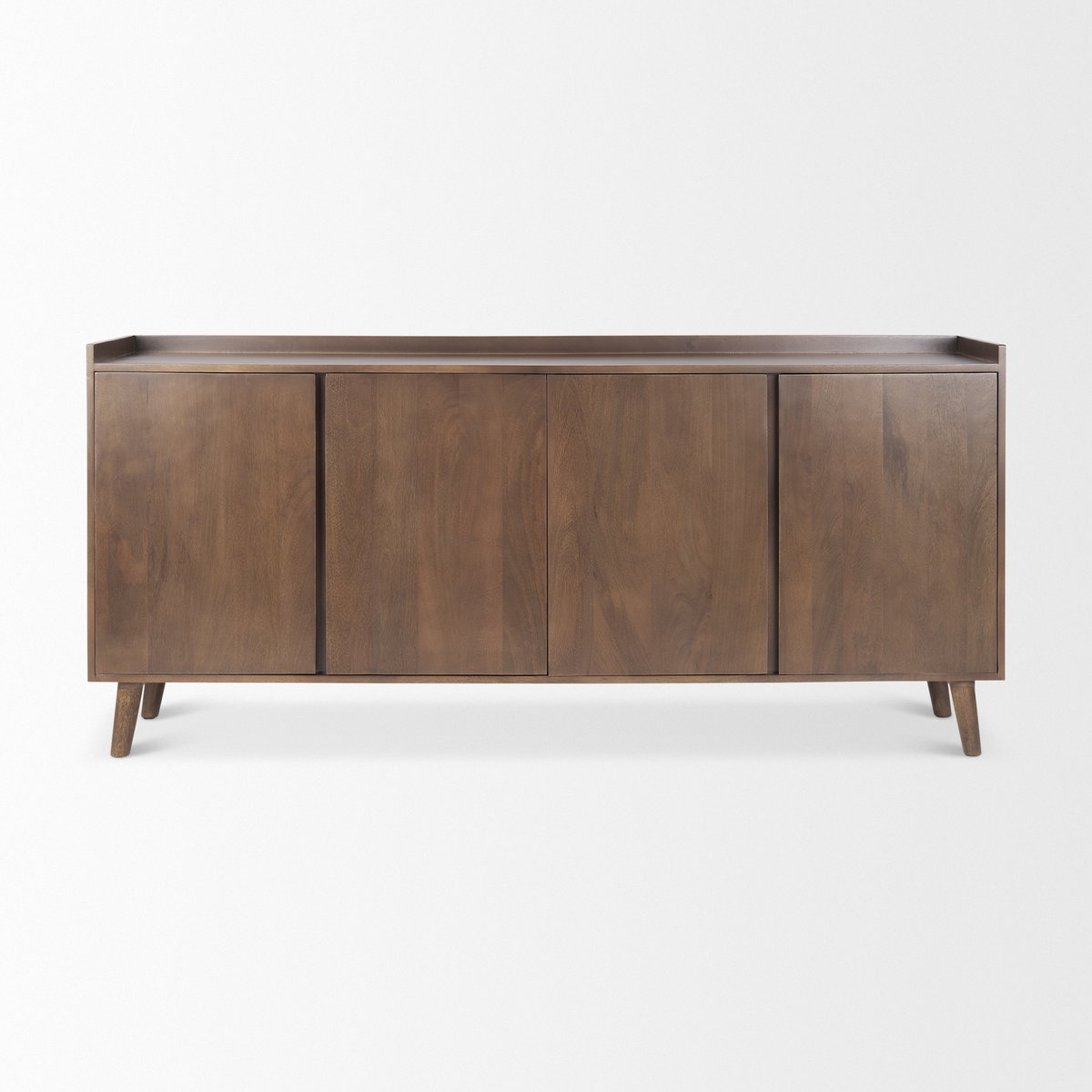 Lillie Medium Brown Wood 4 Door Tray Top Sideboard, Sideboards & Buffet by Mercana, 70.75" length x 16" width x 32" height View 4