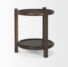 Romi Dark Brown Wood with Bottom Shelf Round Accent Table thumbnail 5