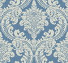 Tapestry Damask Blue Wallpaper, by York Wall, 27' length x 2'3" width x 0.02" depth thumbnail 1