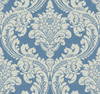 Tapestry Damask Blue Wallpaper, by York Wall, 27' length x 2'3" width x 0.02" depth thumbnail