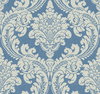 Tapestry Damask Blue Wallpaper, by York Wall, 27' length x 2'3" width x 0.02" depth thumbnail