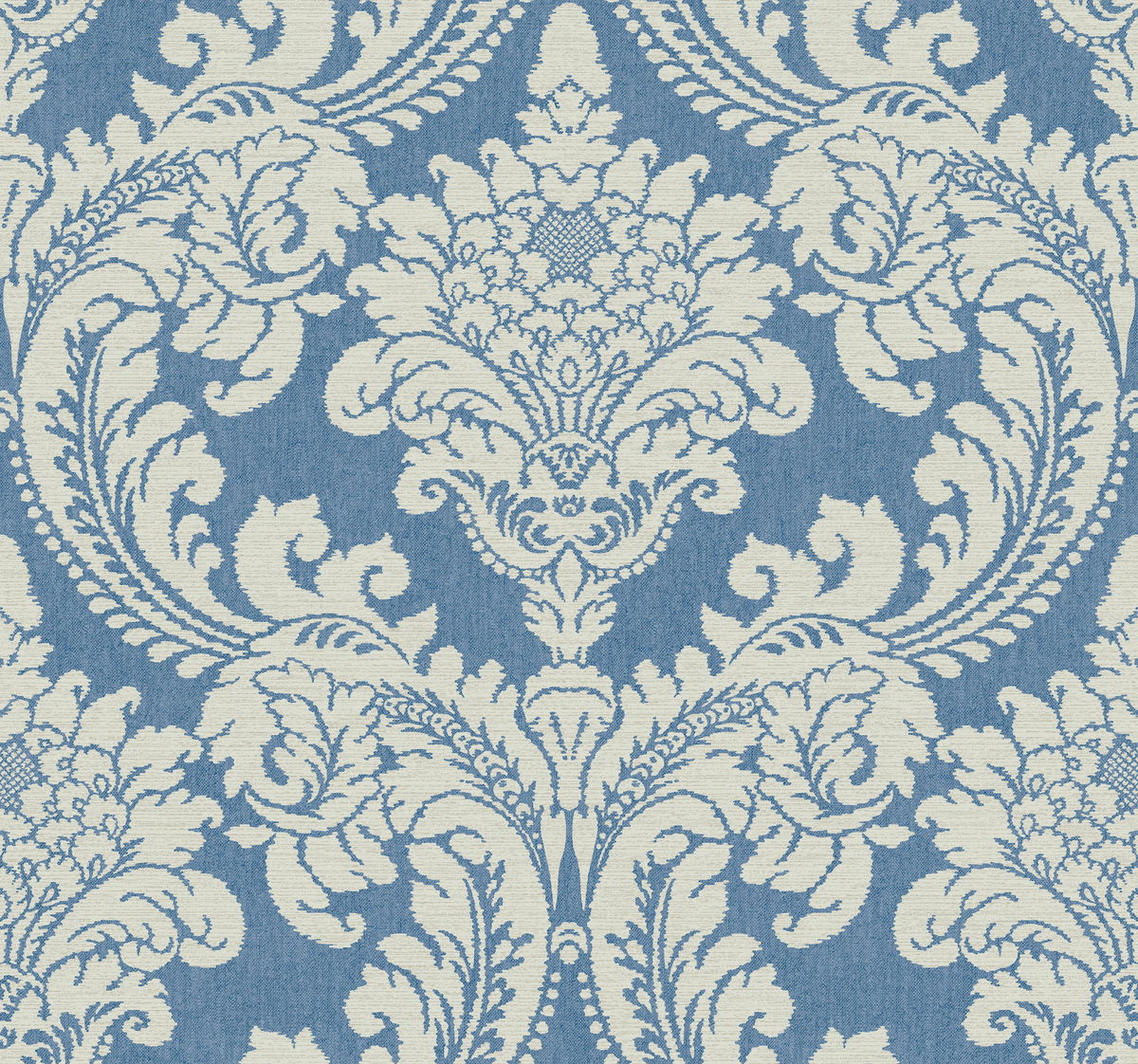 Tapestry Damask Blue Wallpaper, by York Wall, 27' length x 2'3" width x 0.02" depth