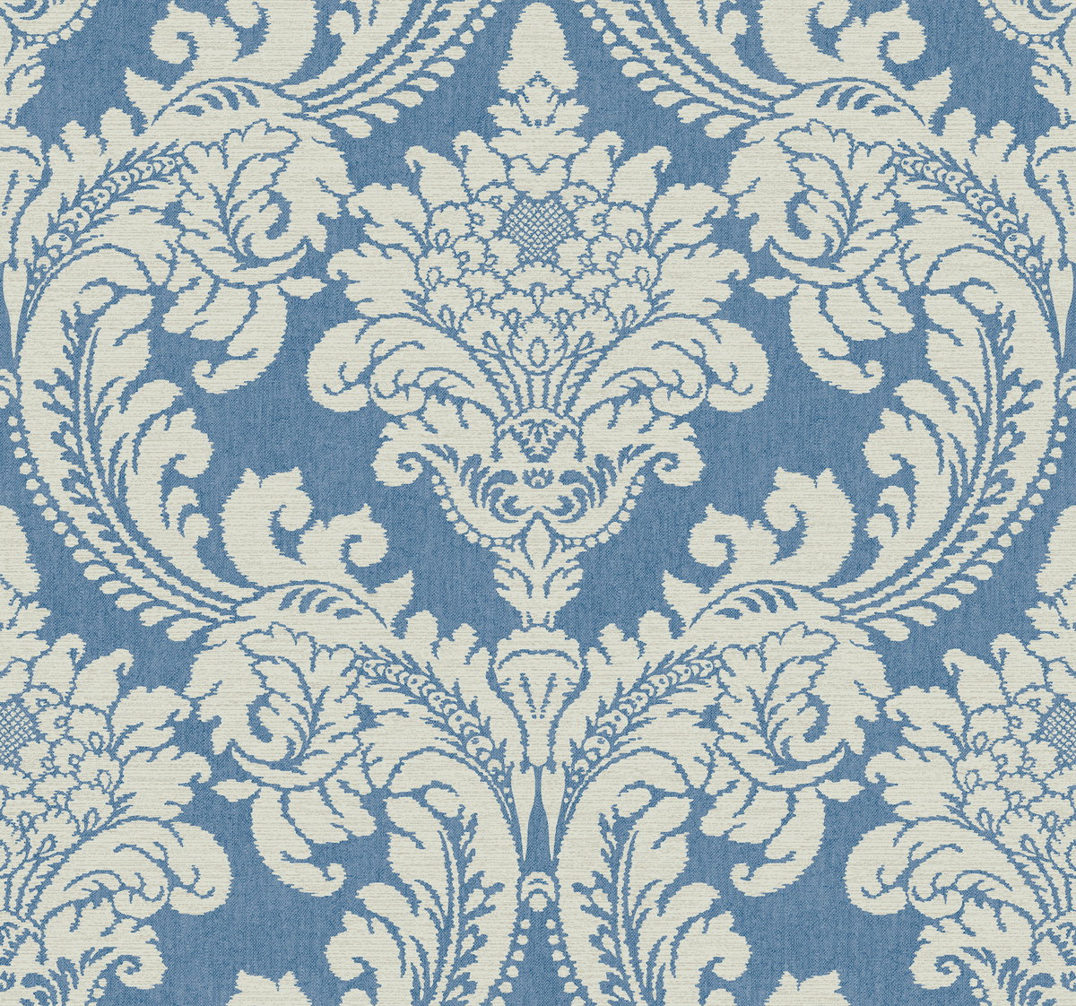 Tapestry Damask Blue Wallpaper, by York Wall, 27' length x 2'3" width x 0.02" depth