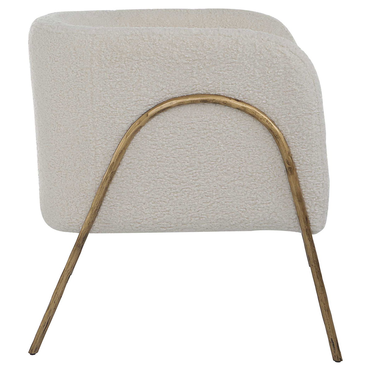 Jacobsen Off White Shearling Accent Chair, by Uttermost, 27" width x 29" height x 27" depth View 5