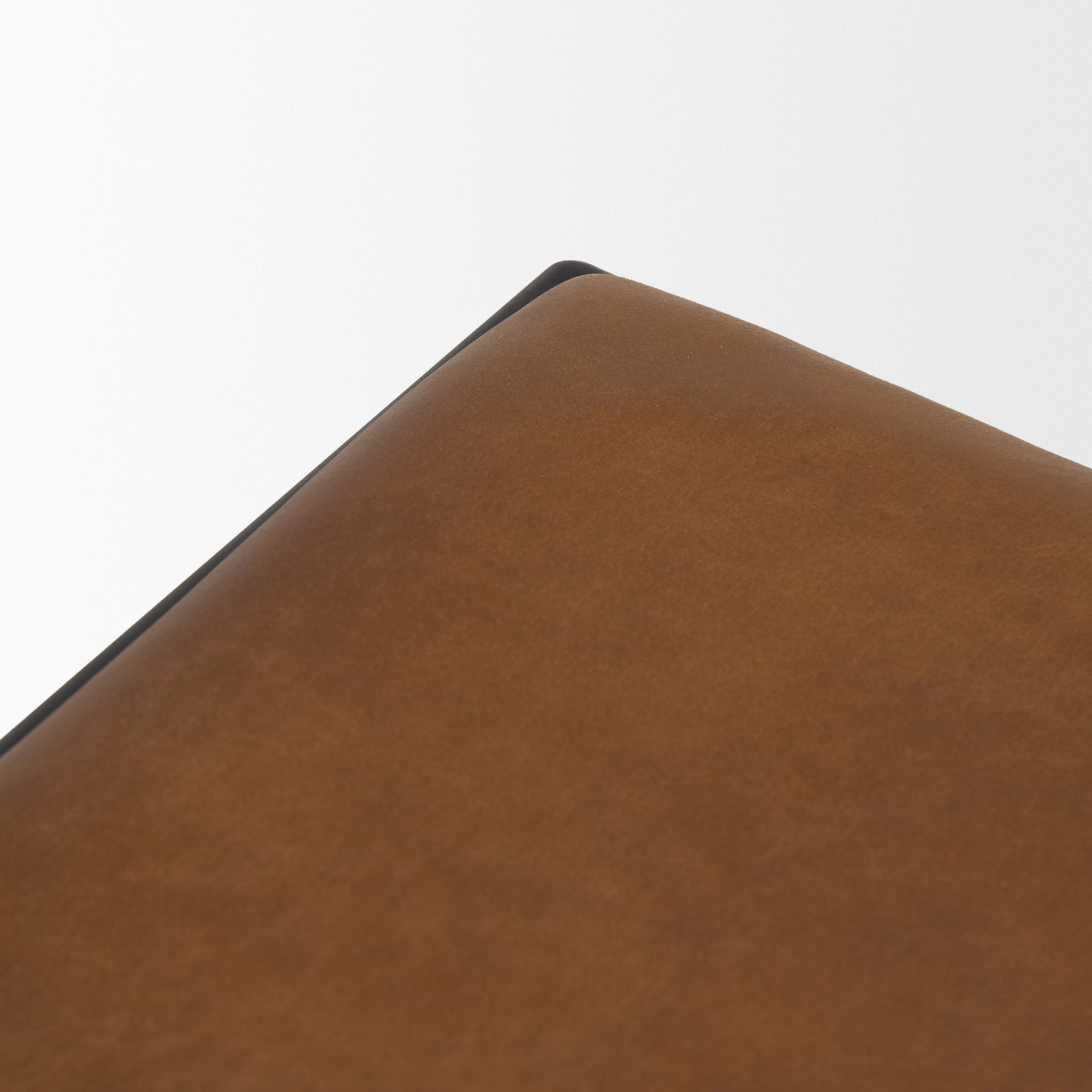 Taniel Brown Leather with Black Metal Stool, Ottoman by Mercana, 23.25" length x 16" width x 17.5" height View 6