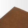 Taniel Brown Leather with Black Metal Stool, Ottoman by Mercana, 23.25" length x 16" width x 17.5" height thumbnail 6