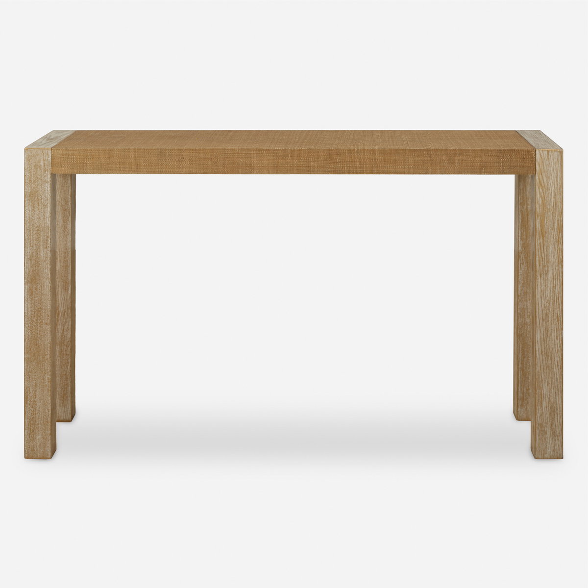 Bentley Grasscloth Console Table, by Uttermost, 52" width x 31.12" height x 13" depth View 1