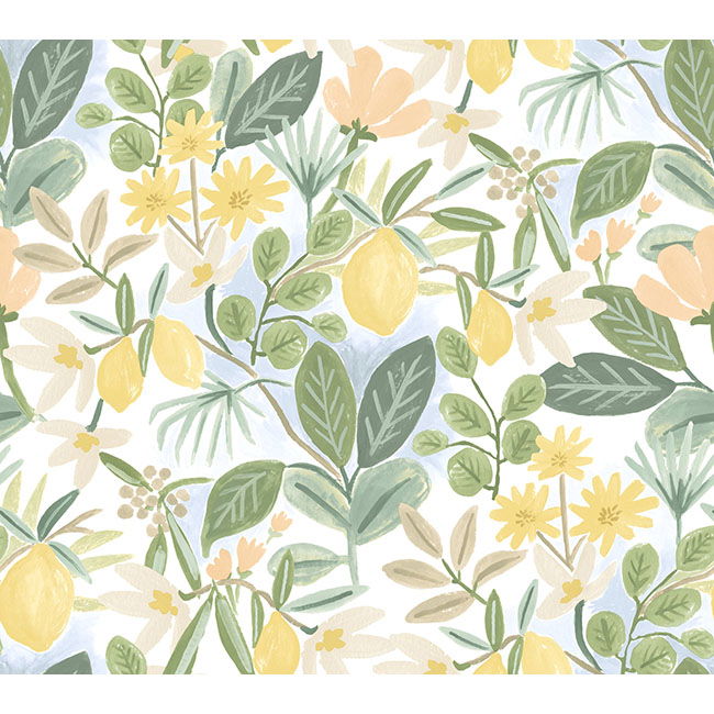 Amalfi Pink & Green Peel & Stick Wallpaper large image 