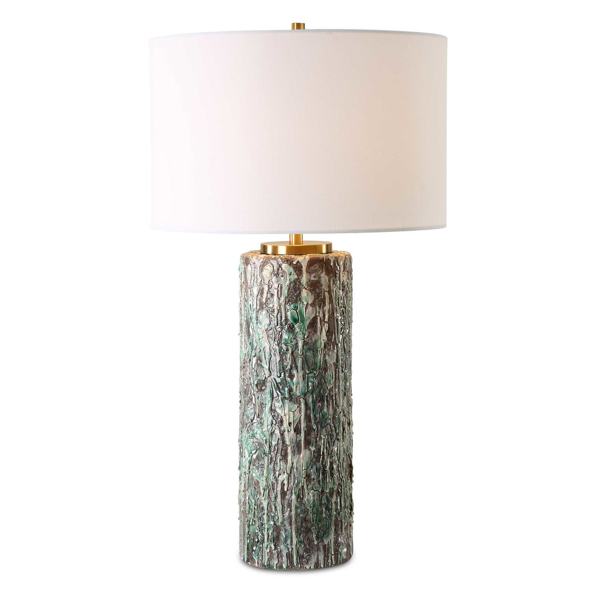 Meltdown Ivory Teal Table Lamp, by Uttermost, 1'4" width x 2'4.5" height x 1'4" depth View 1