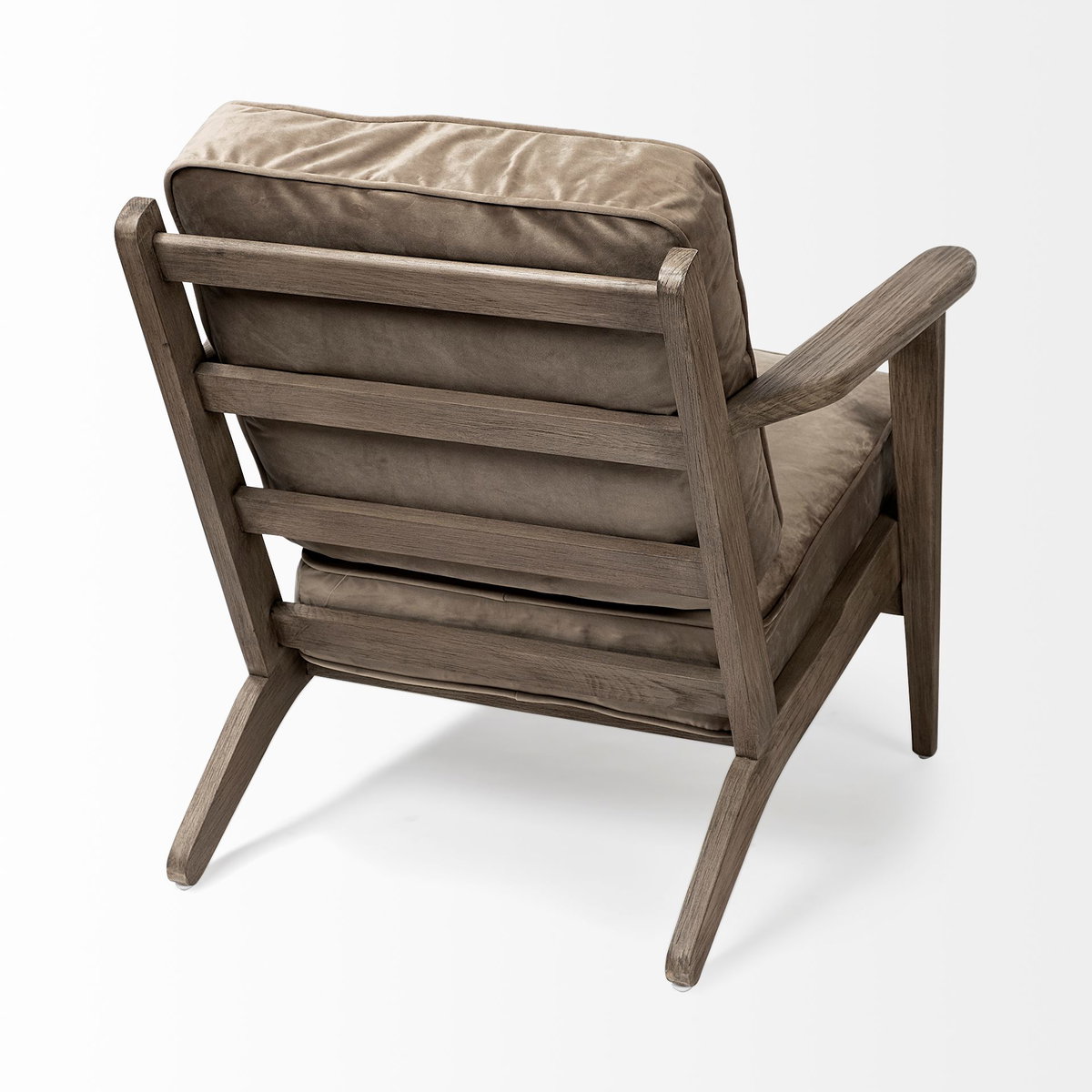 Olympus II Brown Velvet Covered Wooden Frame Accent Chair, by Mercana, 28" length x 31" width x 32" height View 6