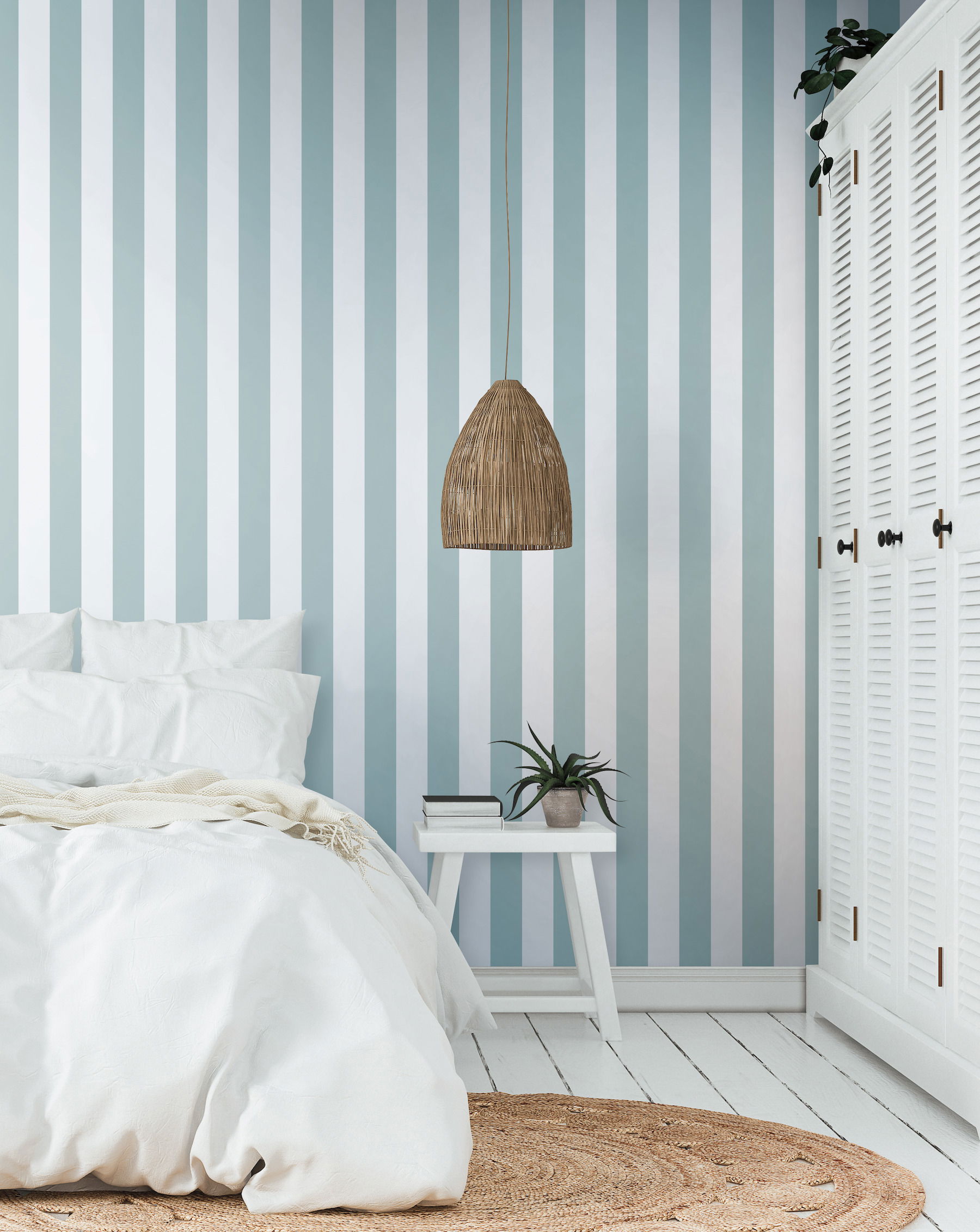 Awning Stripe Light Grey Wallpaper large image 