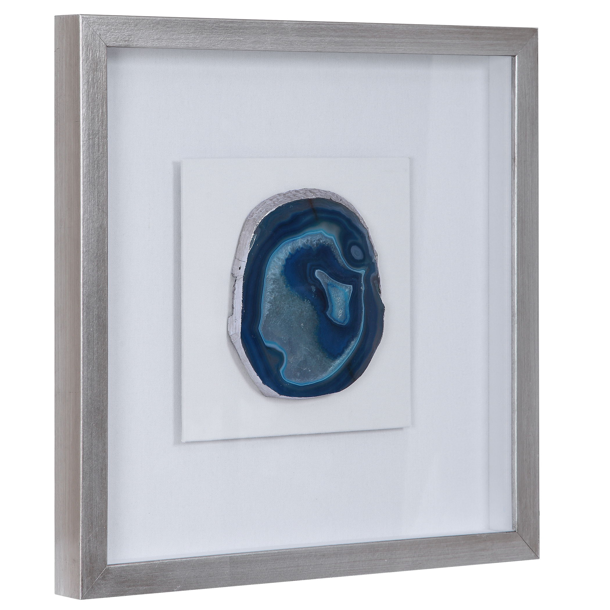 Kalia Blue Stone Shadow Box, Sculptural Wall Art by Uttermost, 19.75" width x 19.75" height x 2" depth View 7