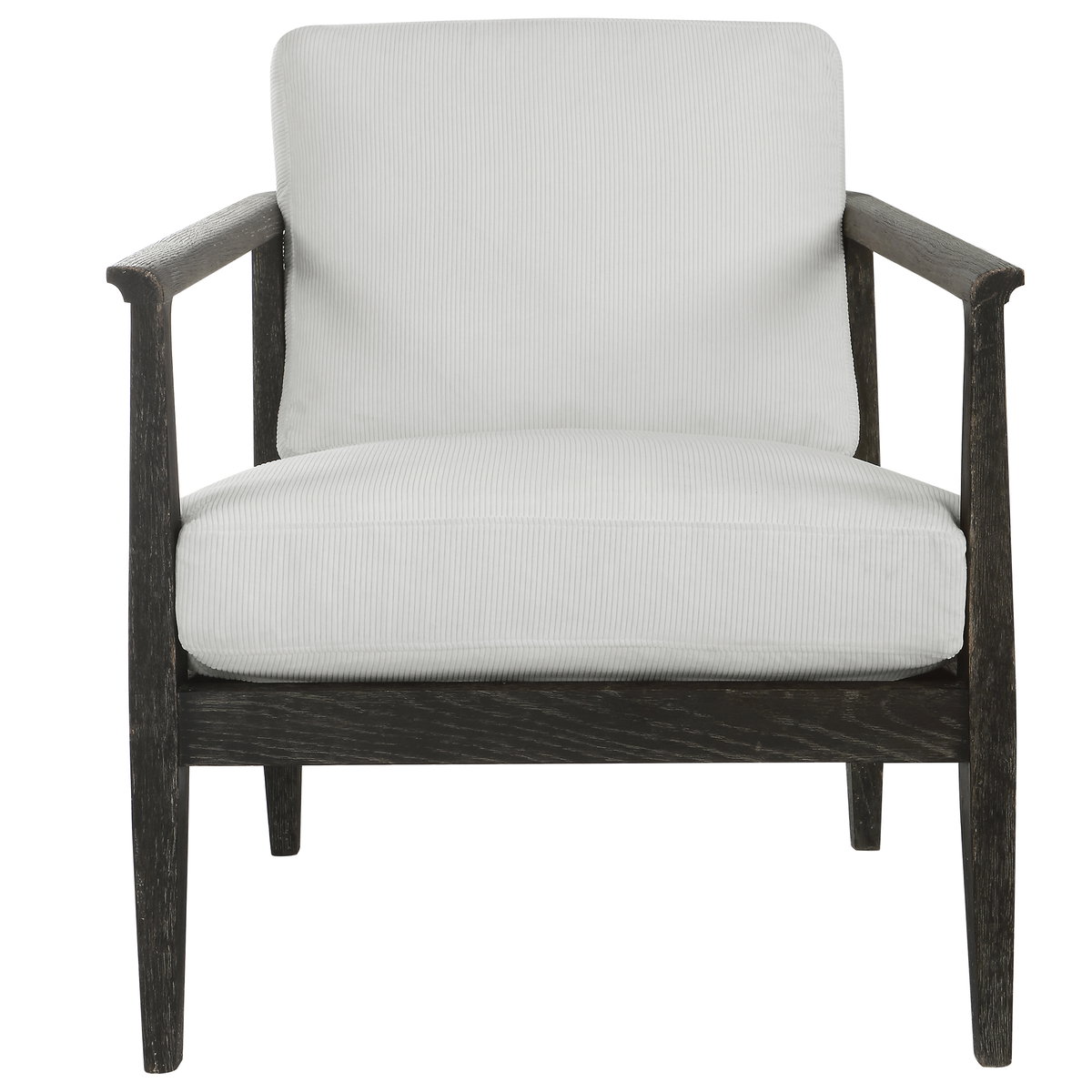 Brunei White Accent Chair, Furniture by Uttermost, 28.25" width x 32.5" height x 33.5" depth View 1