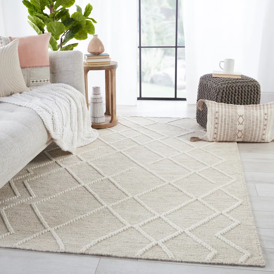 Jaipur Living Moab Natural Geometric Light Gray/ Ivory Area Rug 5'X8' large image 