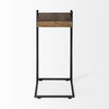 Maddox 16L x 13.5W x 27H Medium Brown Wood with Black Metal C-shaped End/Side Table thumbnail 7