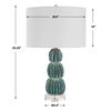 Bonaire Teal Blue Table Lamp, by Uttermost, 13" width x 25.25" height x 13" depth thumbnail 3