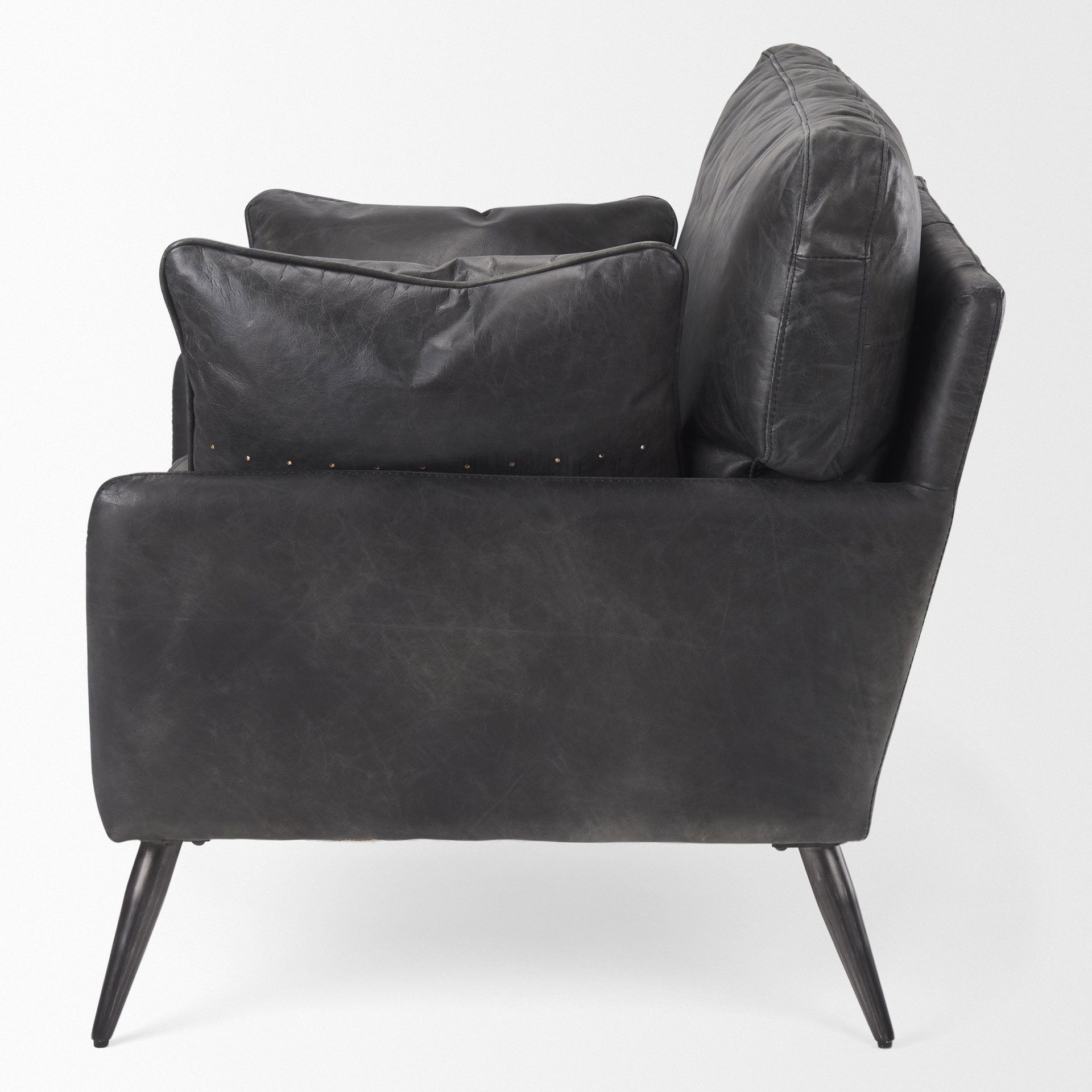 Cochrane  Black Leather Wrapped Chair large image 