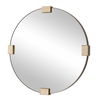 Russo Travertine Round Mirror, by Uttermost, 36.37" width x 36.37" height x 2.12" depth thumbnail 4
