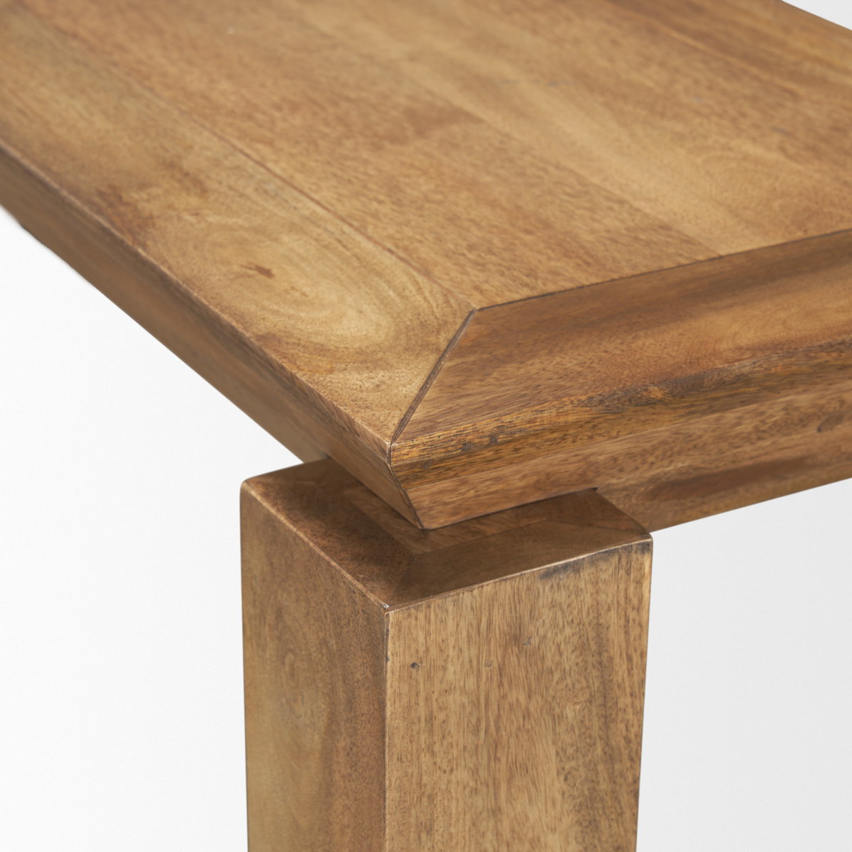 Sapphira Brown Wood Tapered Top Console Table, by Mercana, 60" length x 16" width x 32" height View 8