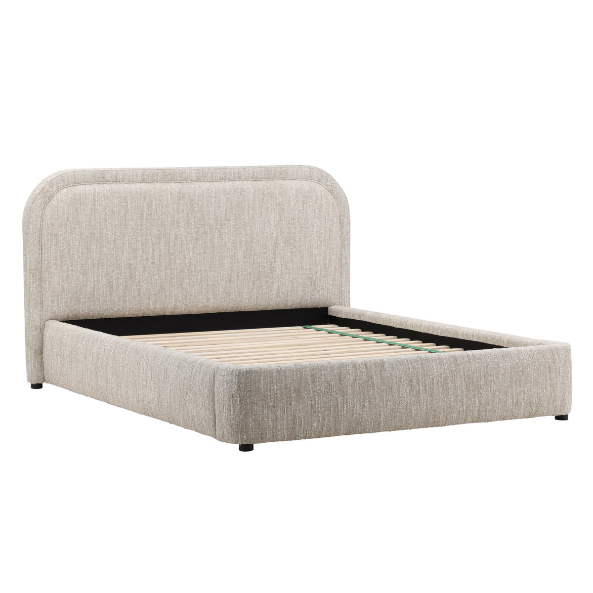 Agi Bed Queen Beige, by Dovetail, 73" width x 43.5" height x 88" depth View 4