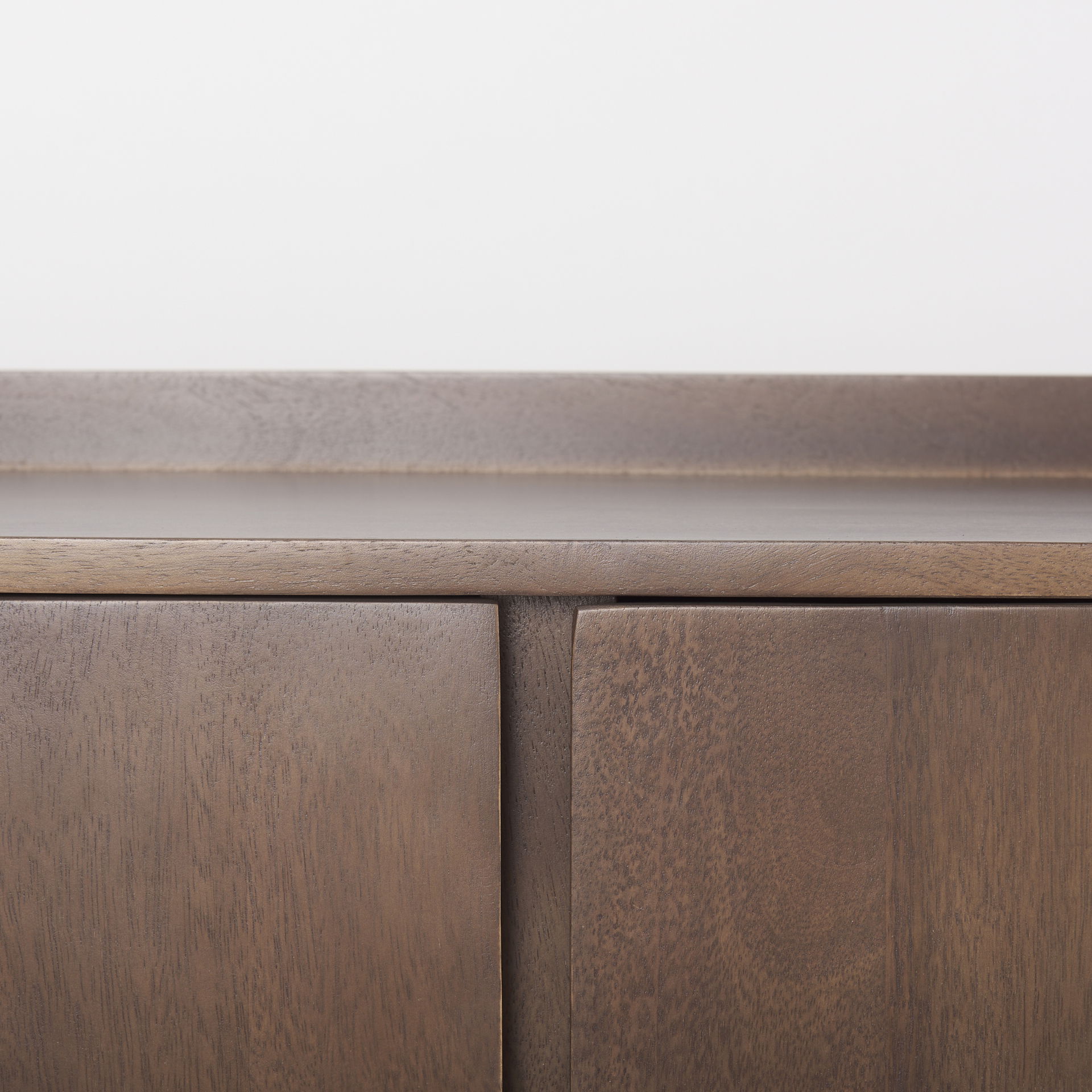 Lillie Medium Brown Wood 4 Door Tray Top Sideboard large image 