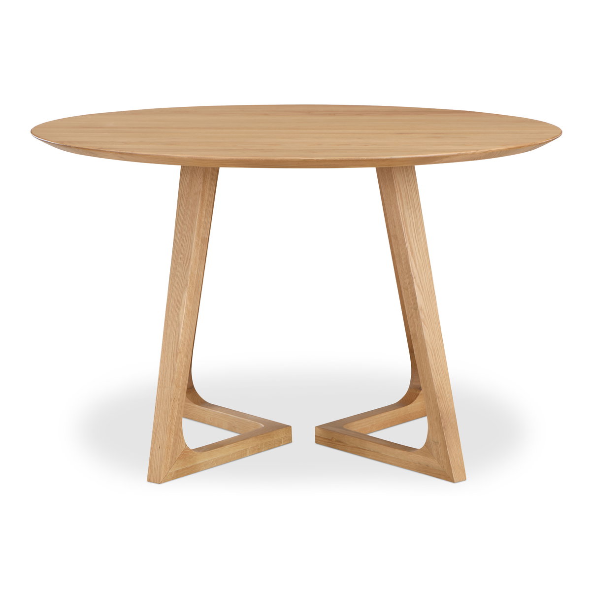 Godenza Round Dining Table Natural Oak, by Moe's Home, 47.25" width x 29.5" height x 47.25" depth View 1