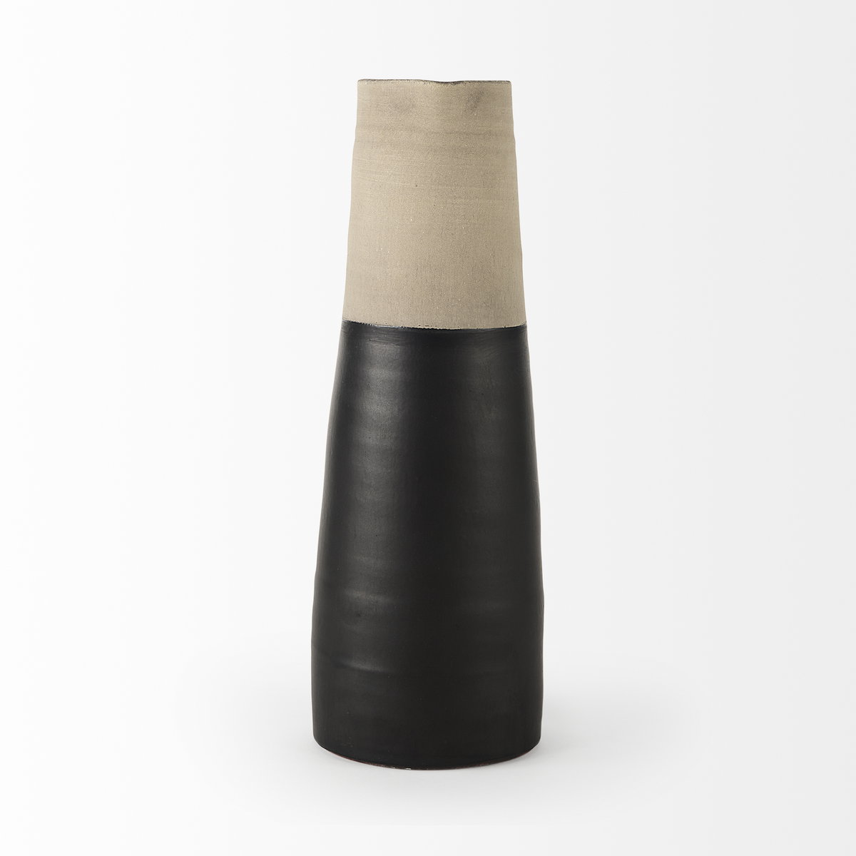 Garand Large 18.8H Two-Toned Black/Natural Ceramic Jug, Decorative Jar by Mercana, 7" length x 6" width x 16" height View 5