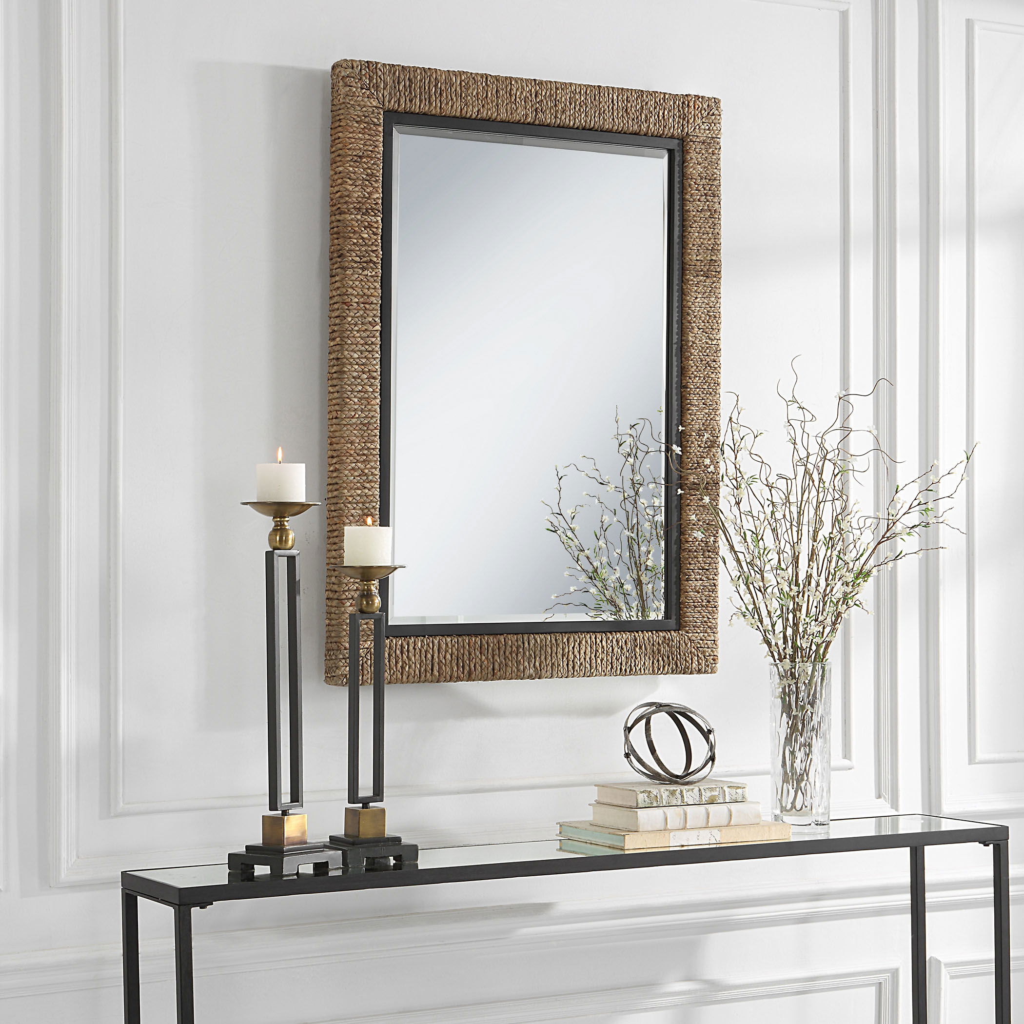 Island Braided Straw Mirror, by Uttermost, 29.5" width x 41.37" height x 2" depth View 5