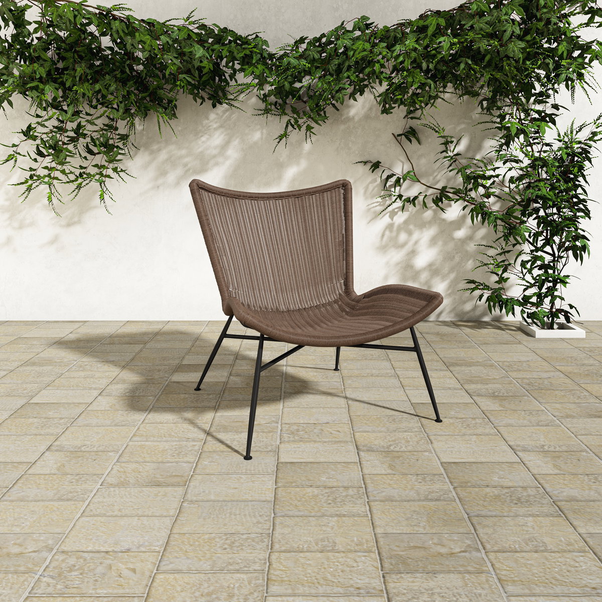 Paige Outdoor Accent Chair Brown, Outdoor Chair by Moe's Home, 2'5.5" width x 2'9" height x 2'8.76" depth View 7