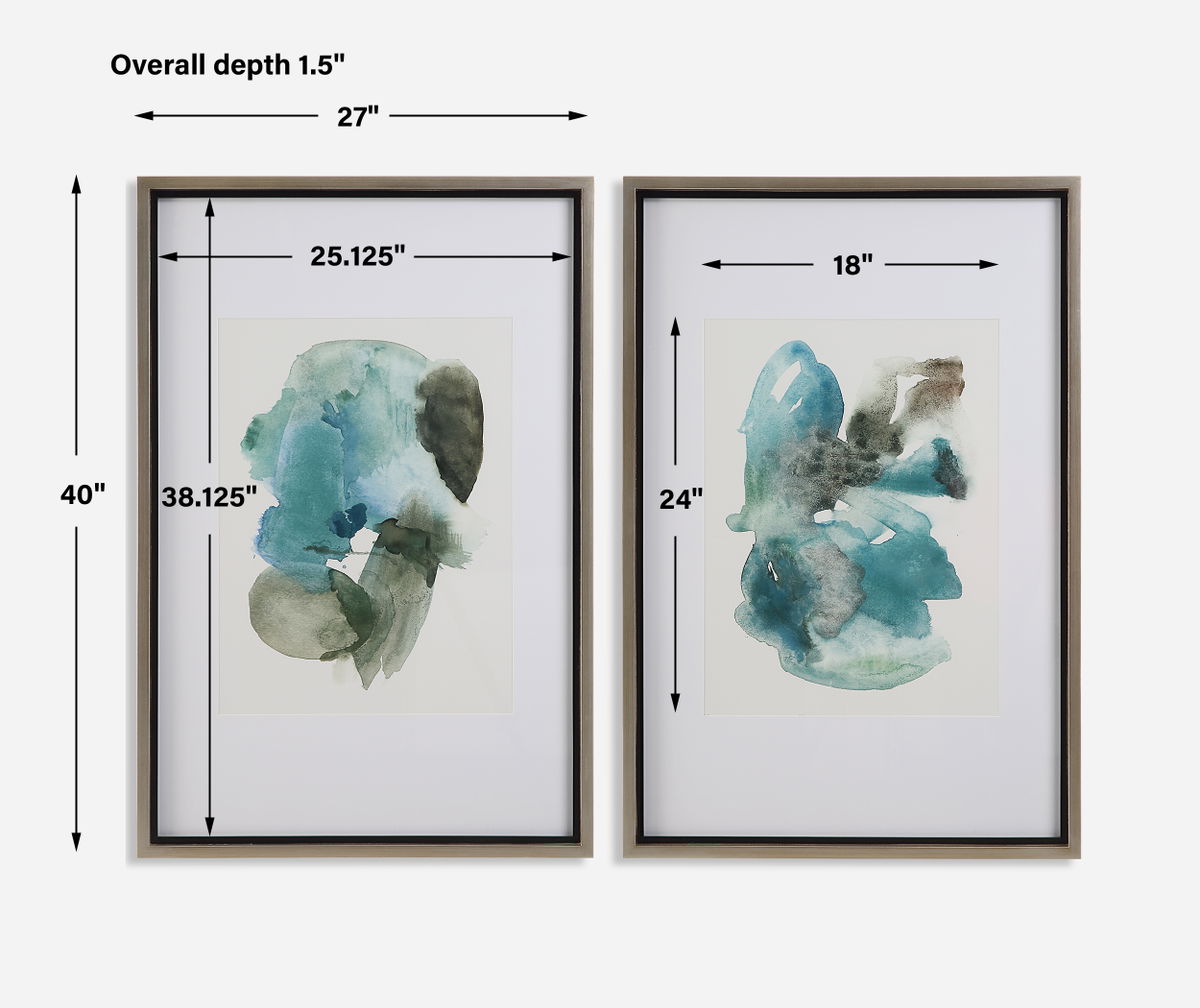 Blueprints Watercolor Prints Set Of 2, Art by Uttermost, 27" width x 40" height x 1.5" depth View 3