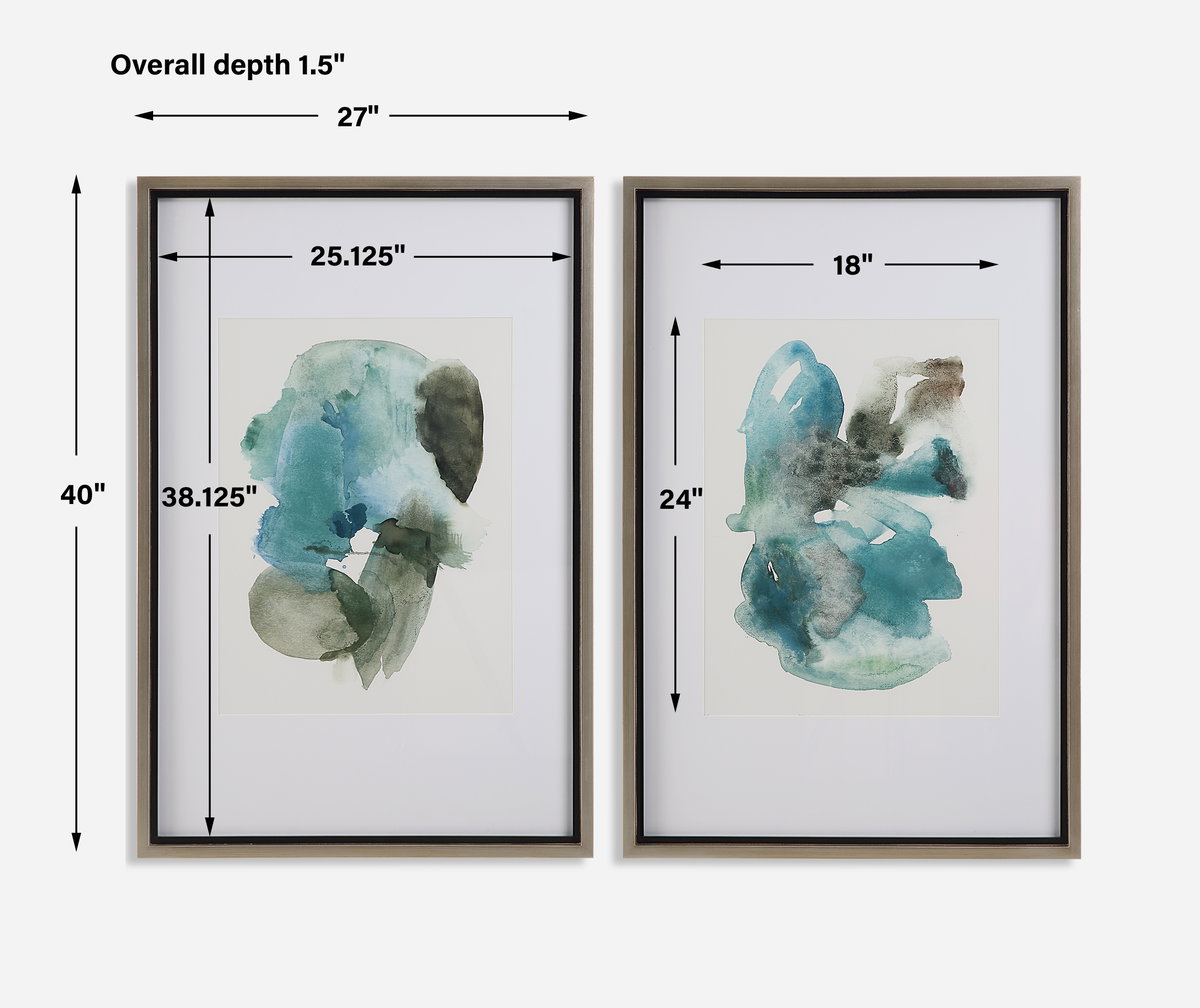 Blueprints Watercolor Prints Set Of 2, Painting by Uttermost, 27" width x 40" height x 1.5" depth View 3