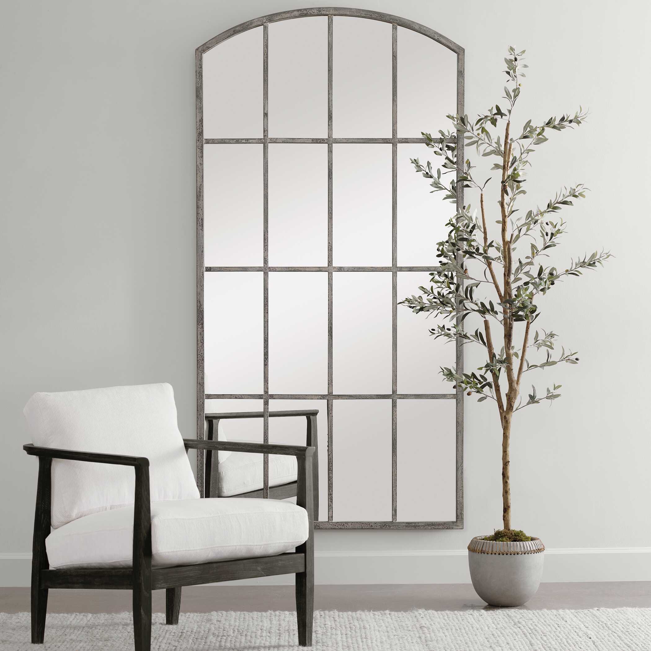 Amiel Ivory Arched Mirror large image 