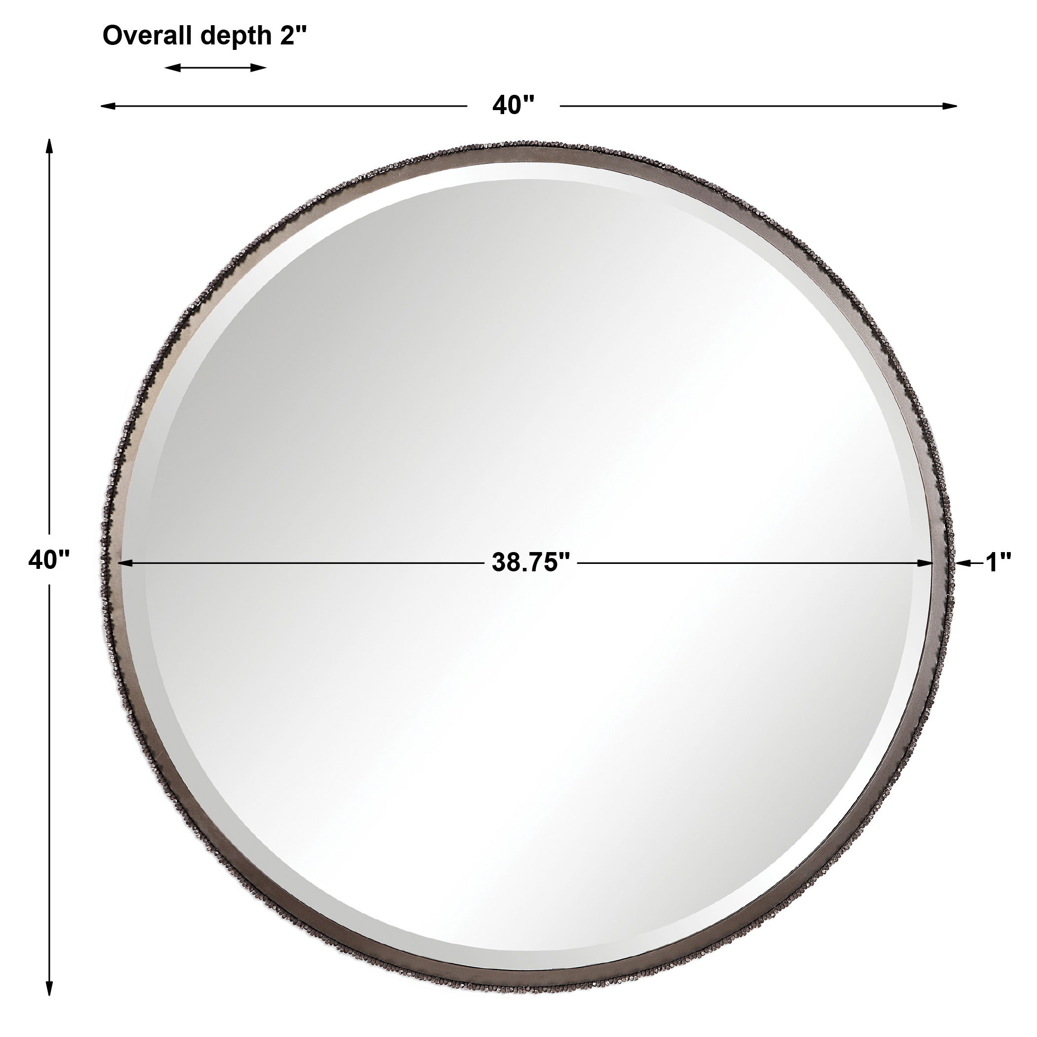 Ada Round Steel Mirror large image 