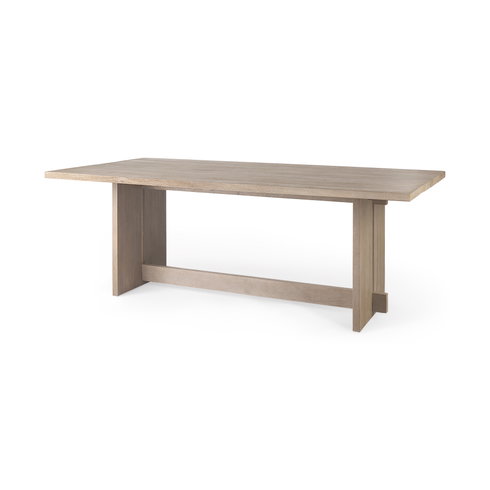 Aida 84"L x 42"W Rectangular Dining Table | Modern | Light Gray Wood | Seats 8