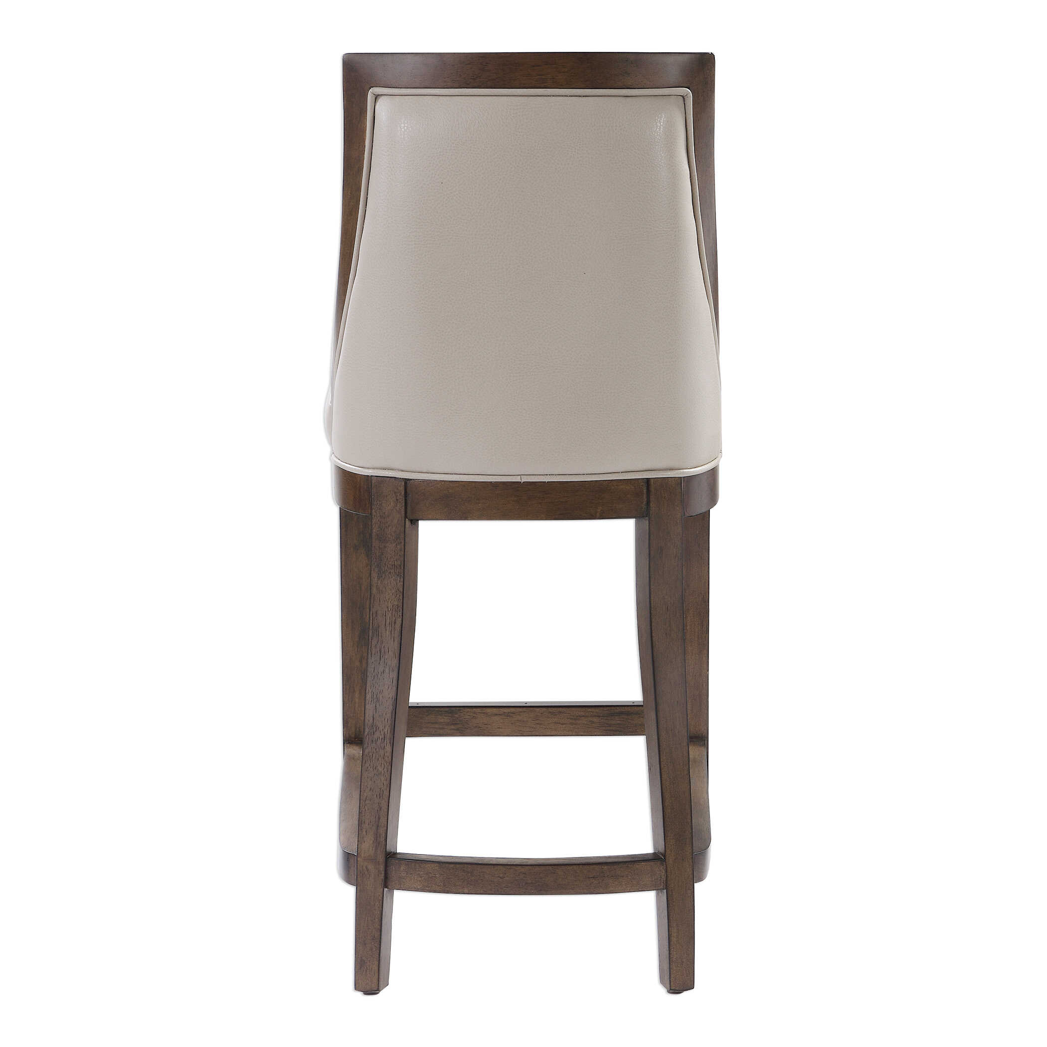 Purcell Leather Counter Stool, Furniture by Uttermost, 19" width x 40" height x 22" depth View 6
