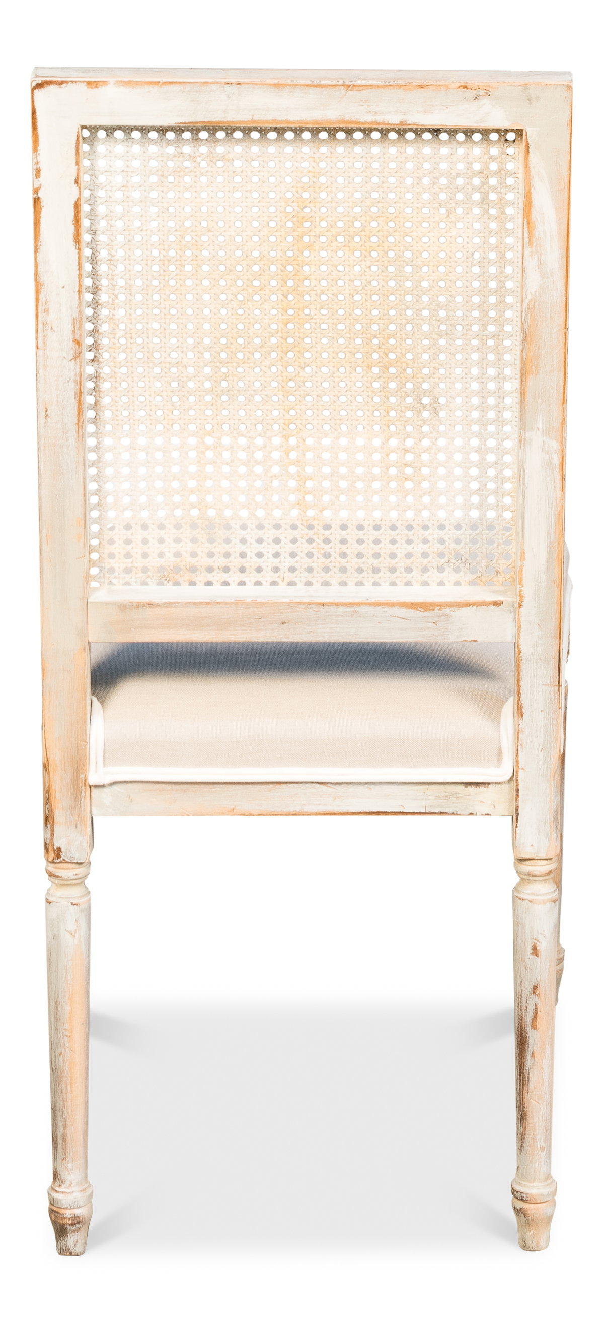 Cane Back Side Chair, Grey Oak, Flax, Dining Chair by Sarreid, 20" length x 20" width x 40" height View 4