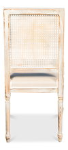 Cane Back Side Chair, Grey Oak, Flax, Dining Chair by Sarreid, 20" length x 20" width x 40" height thumbnail 4