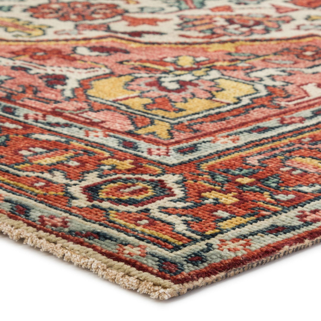Wilkes Hand-Knotted Wool Red/Beige Area Rug large image 