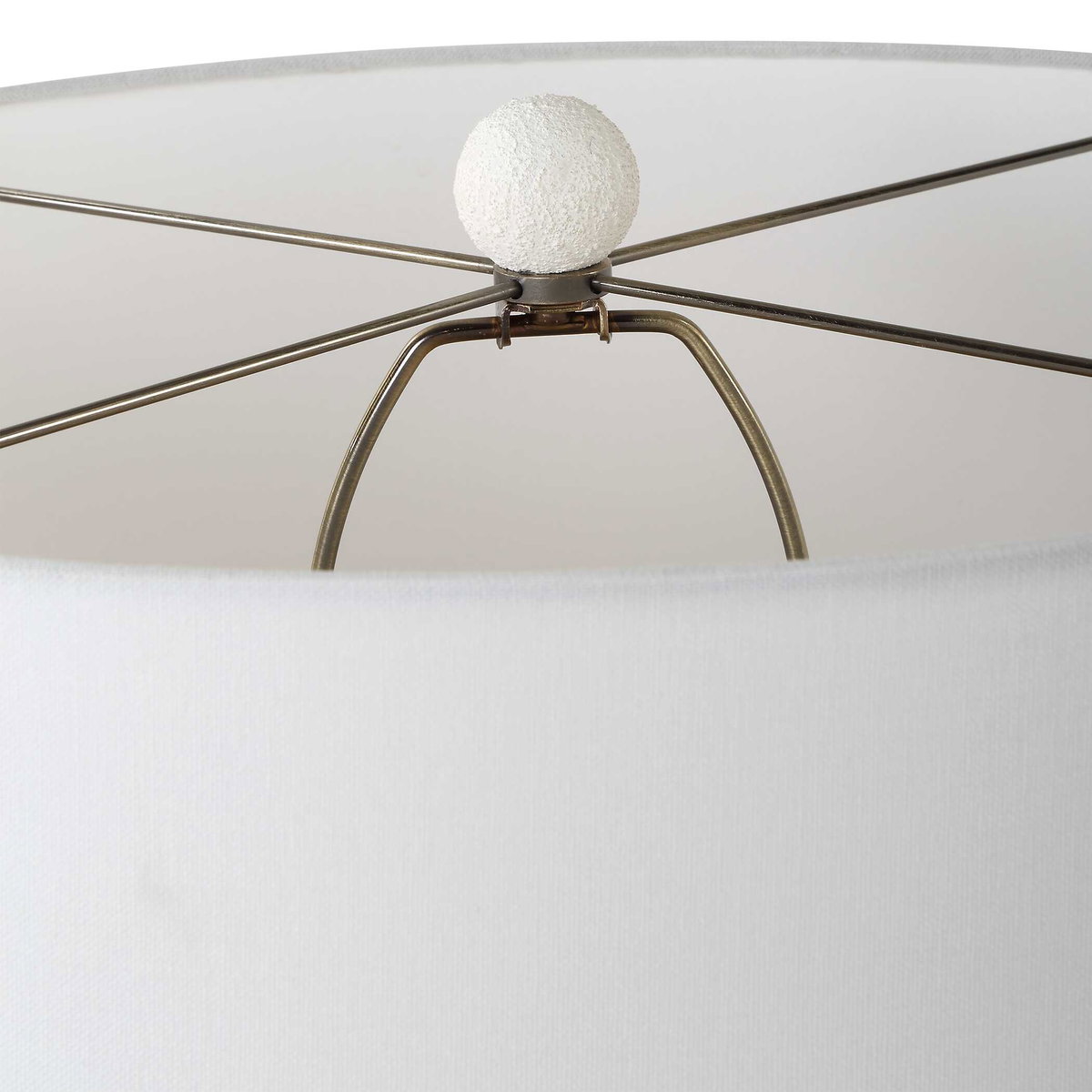Vida White Table Lamp, by Uttermost, 19" width x 33" height x 19" depth View 7