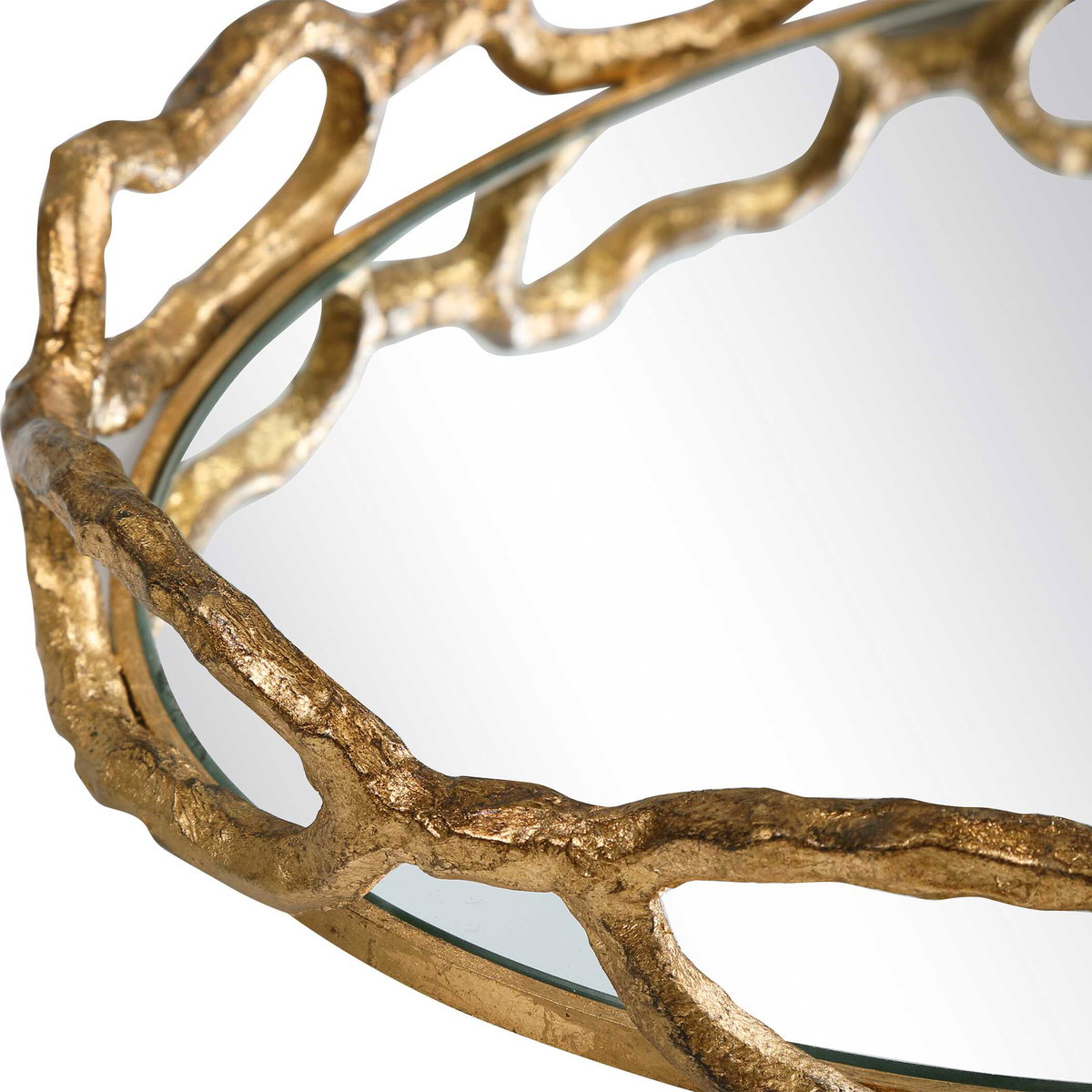 Cable Chain Mirrored Tray, Decorative Tray by Uttermost, 18.62" width x 2.37" height x 12.87" depth View 6