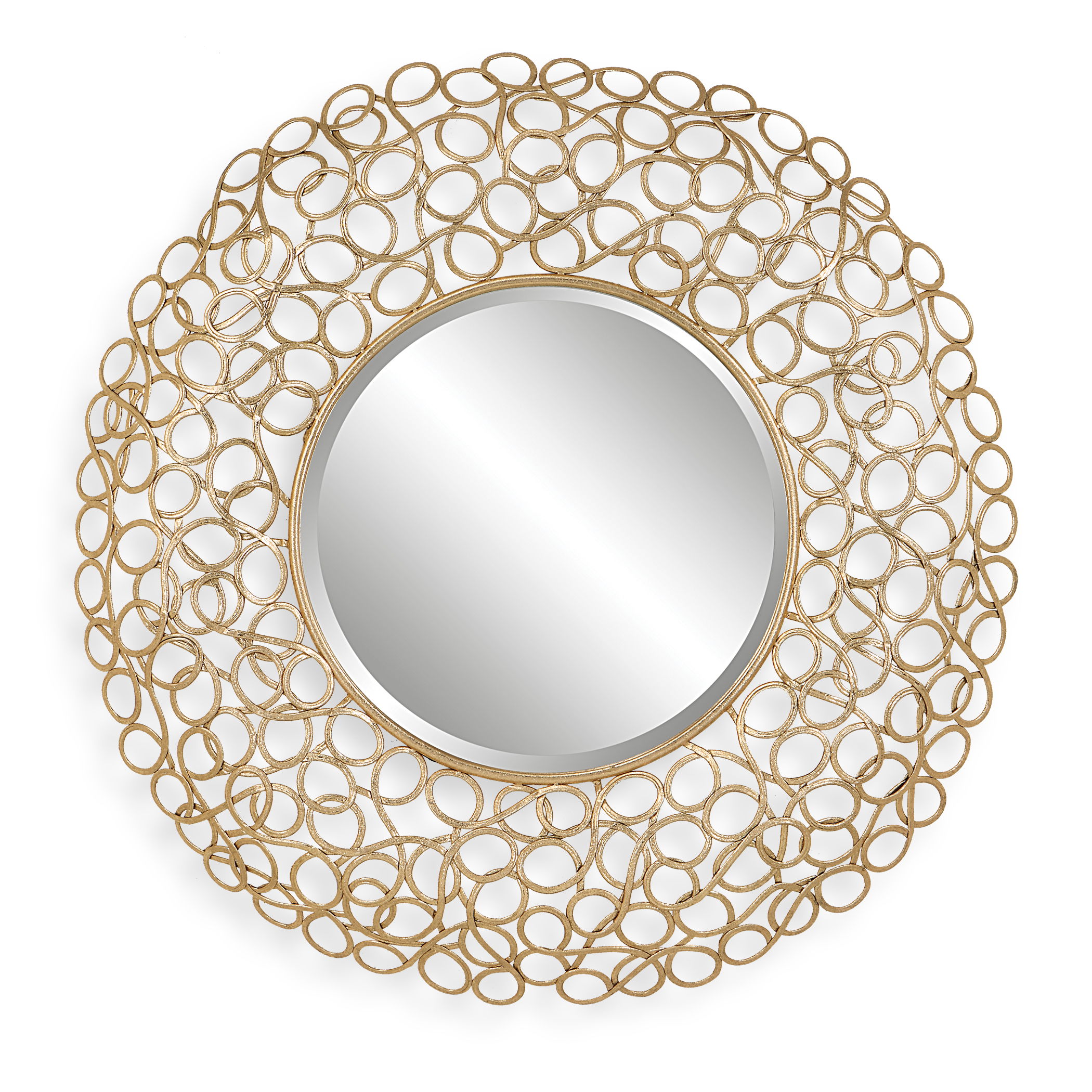 Swirl Round Gold Mirror large image 