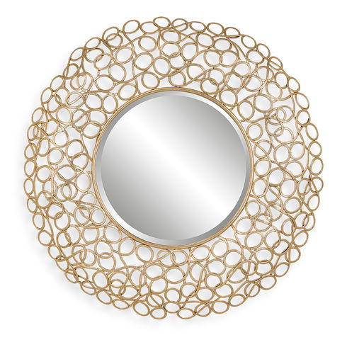 Swirl Round Gold Mirror