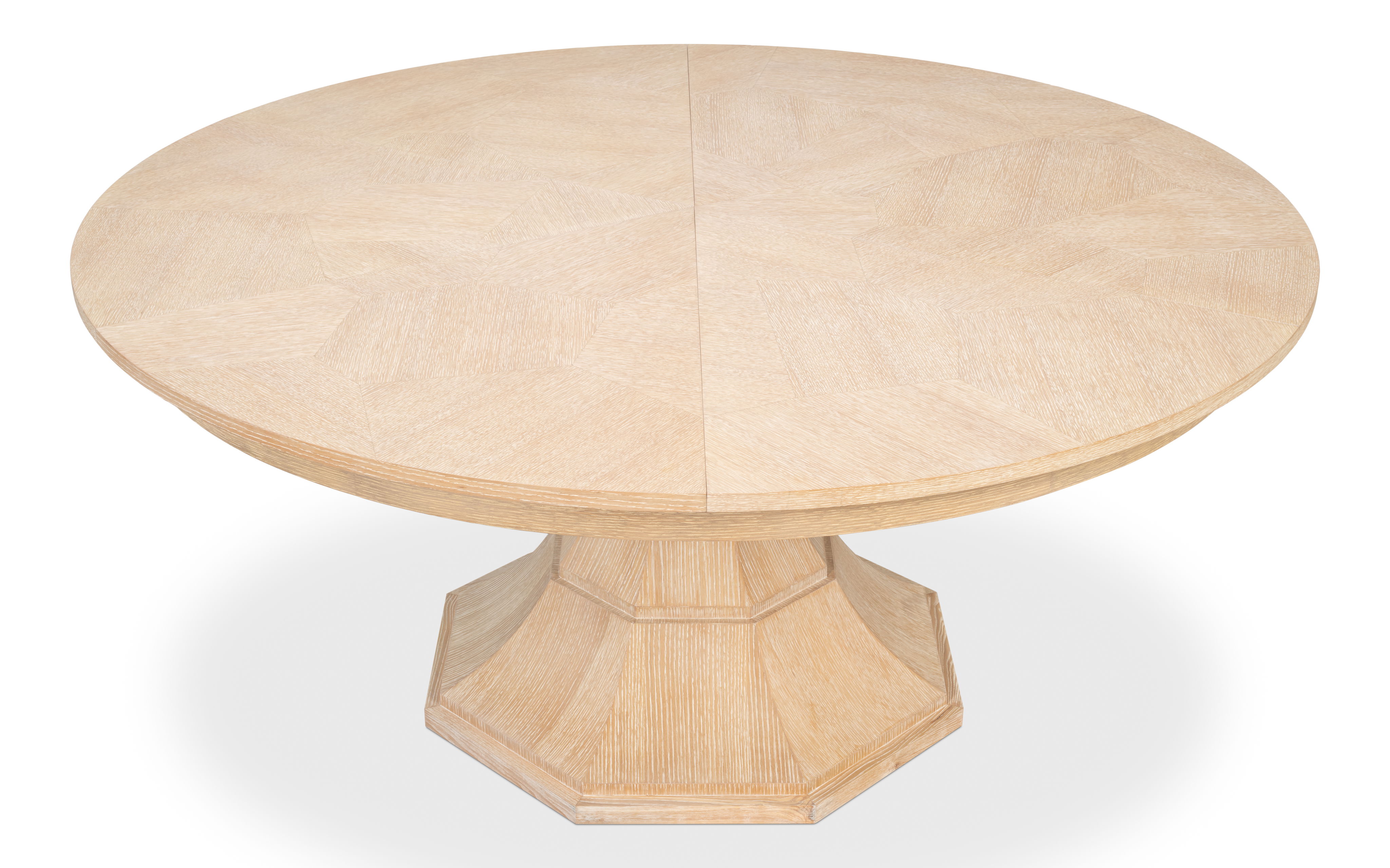 Giselle Jupe Table,Med,Bleached Oak, Dining Table by Sarreid, 55" length x 55" width x 30" height View 11