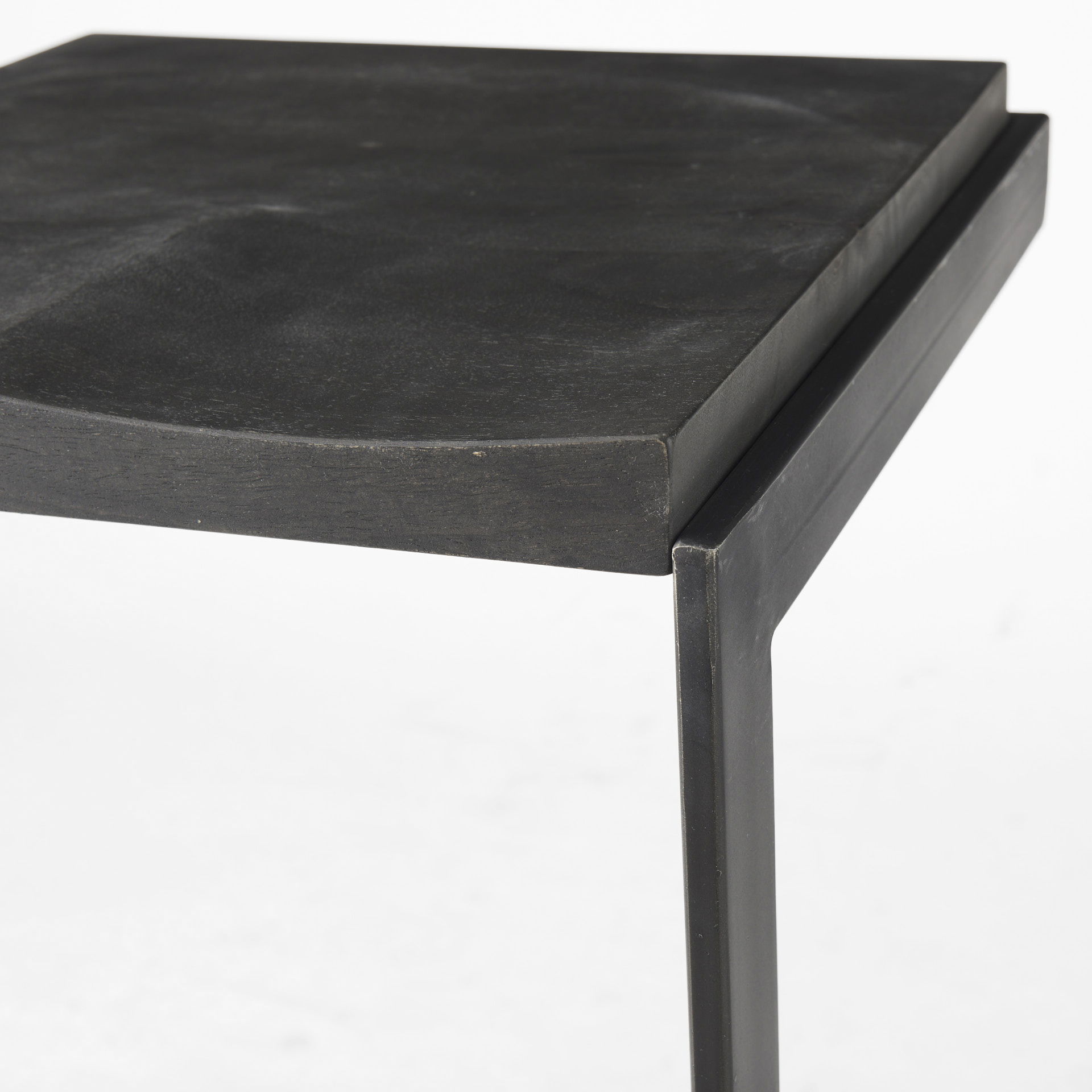 Kiran 17L x 17W x 26H Black Wood with Black Metal Base C-Shape Counter Stool large image 