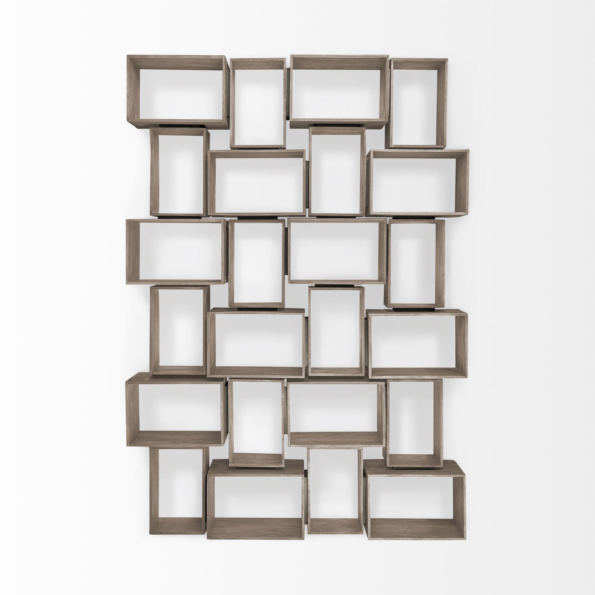 Simul (Set of 2) Light Brown Wood Modular Shelving Unit, Shelving & Bookcase by Mercana, 24" length x 16" width x 16" height View 16