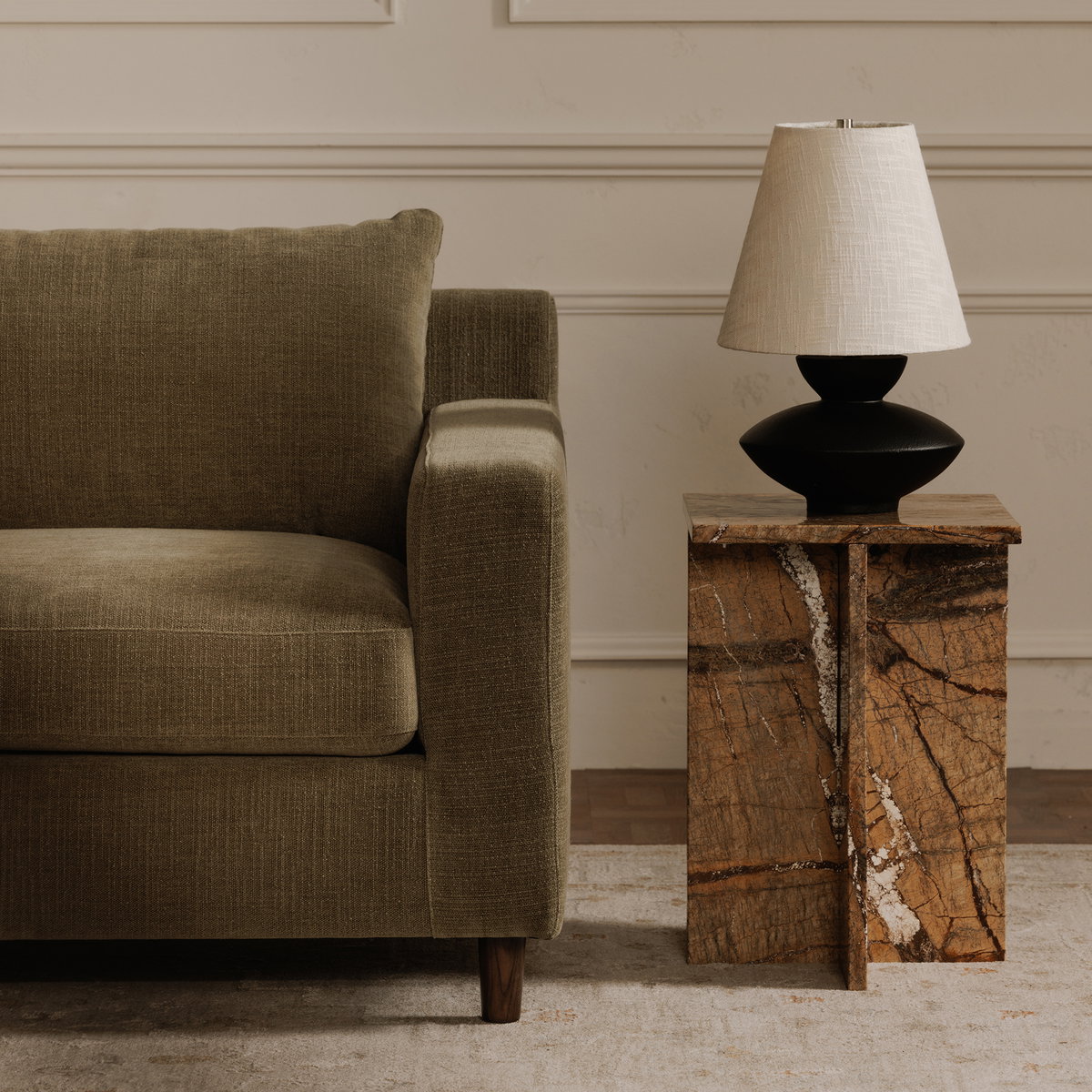 Hutton Left Sectional Olive, Sectional Sofa by Moe's Home, 100" width x 36.2" height x 29.8" depth View 7
