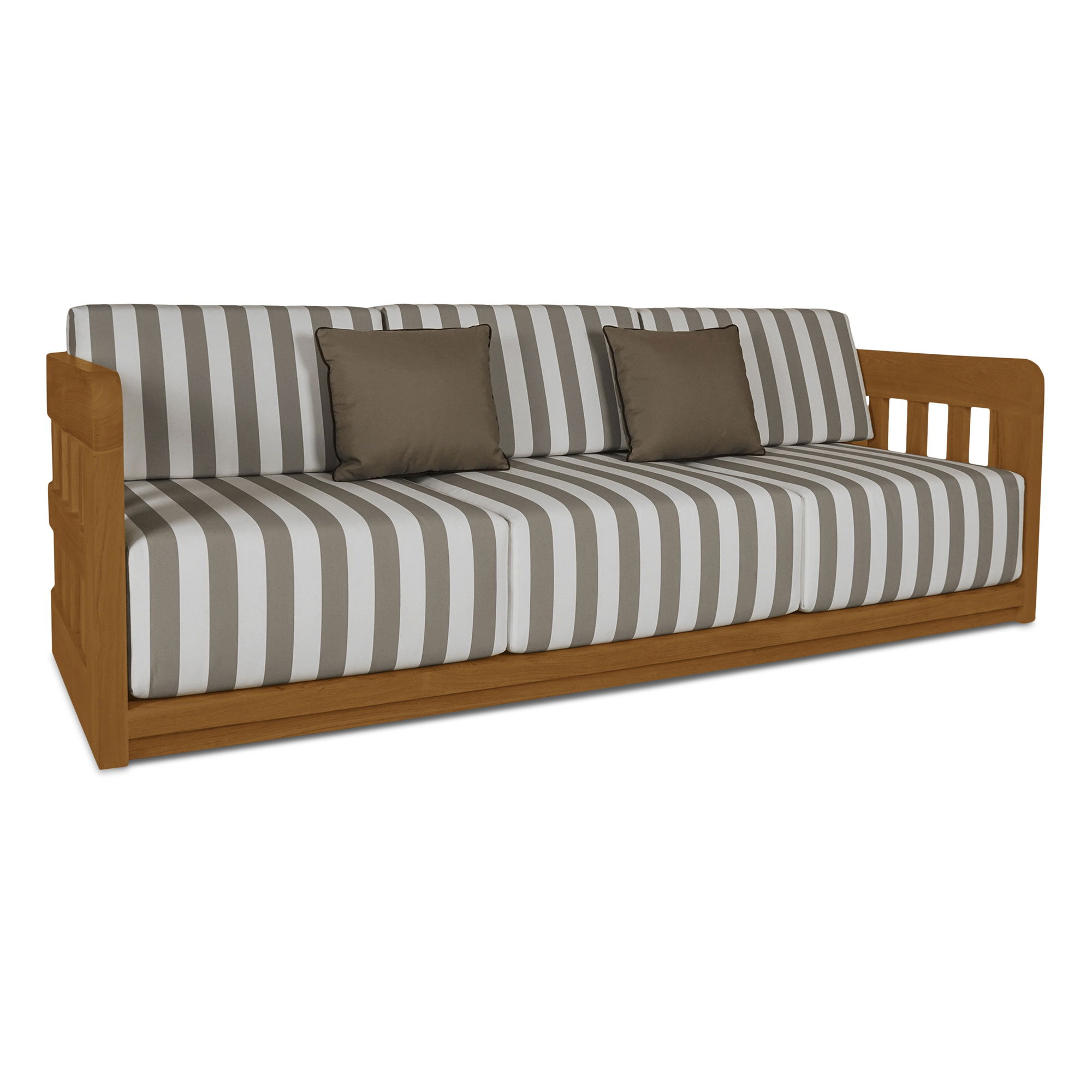 Adelaide Outdoor Sofa Brown Stripe, by Moe's Home, 7'6" width x 2'8" height x 2'10.09" depth View 2